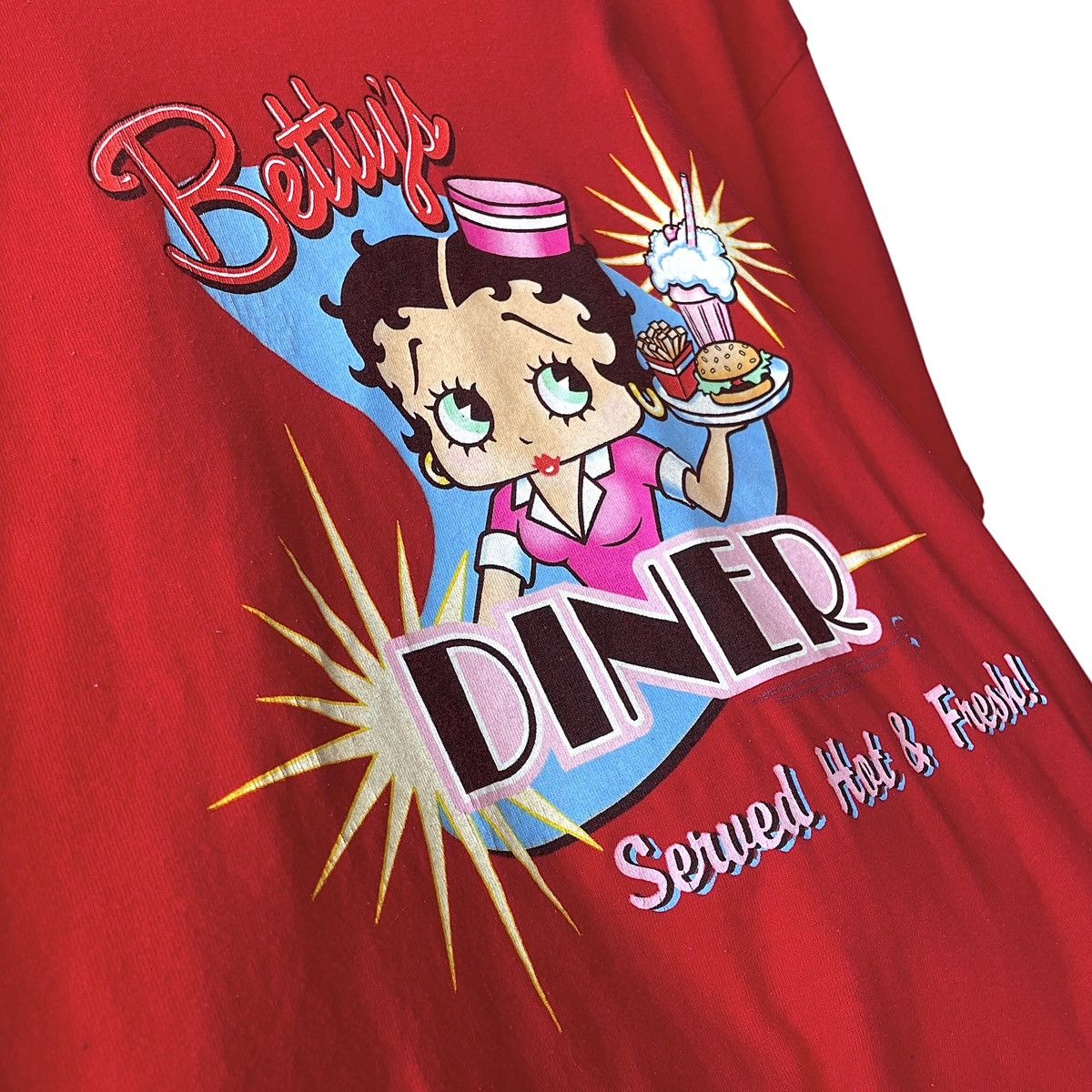 Gildan Betty Boop Diner 2004 King Features Licensed Cartoon Tee Size US L / EU 52-54 / 3 - 4 Thumbnail