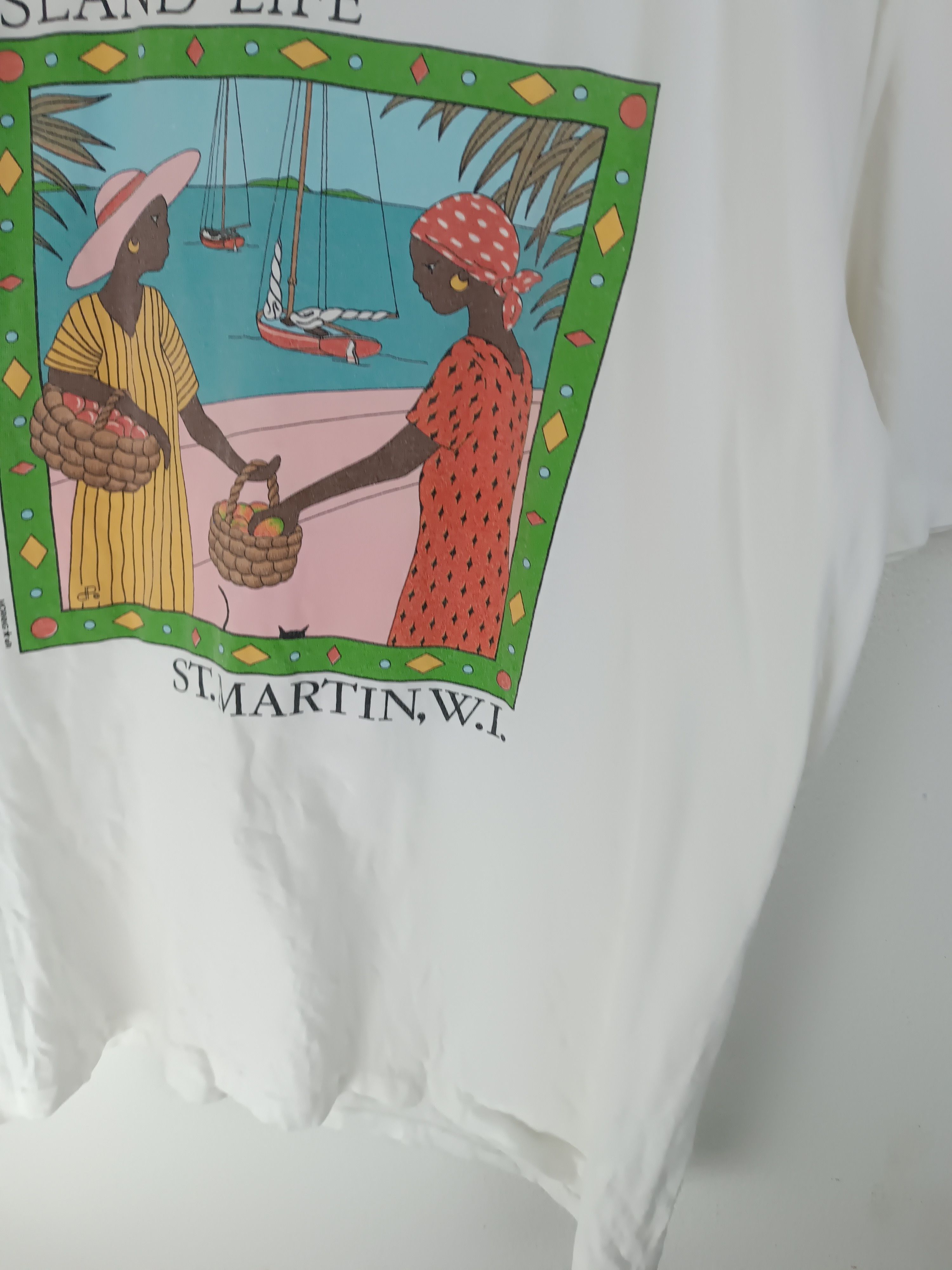 Vintage VINTAGE 90'S ISLAND LIFE ST MARTIN ART TEE VERY RARE Size US L / EU 52-54 / 3 - 5 Thumbnail