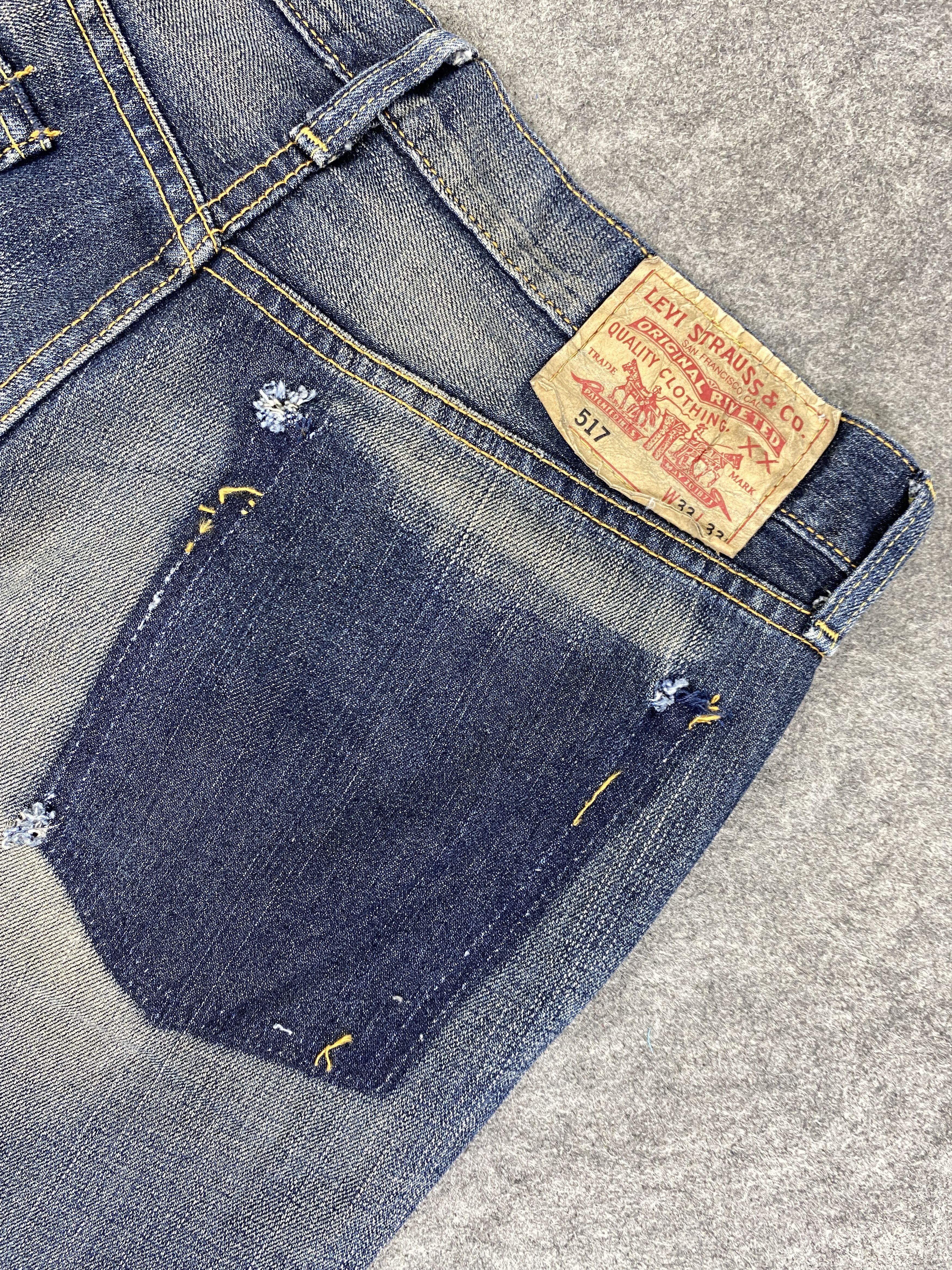 If Six Was Nine Faded Blue Vintage 517 Levis Flare Jeans 32x30 - JN3182 Size US 32 / EU 48 - 9 Thumbnail