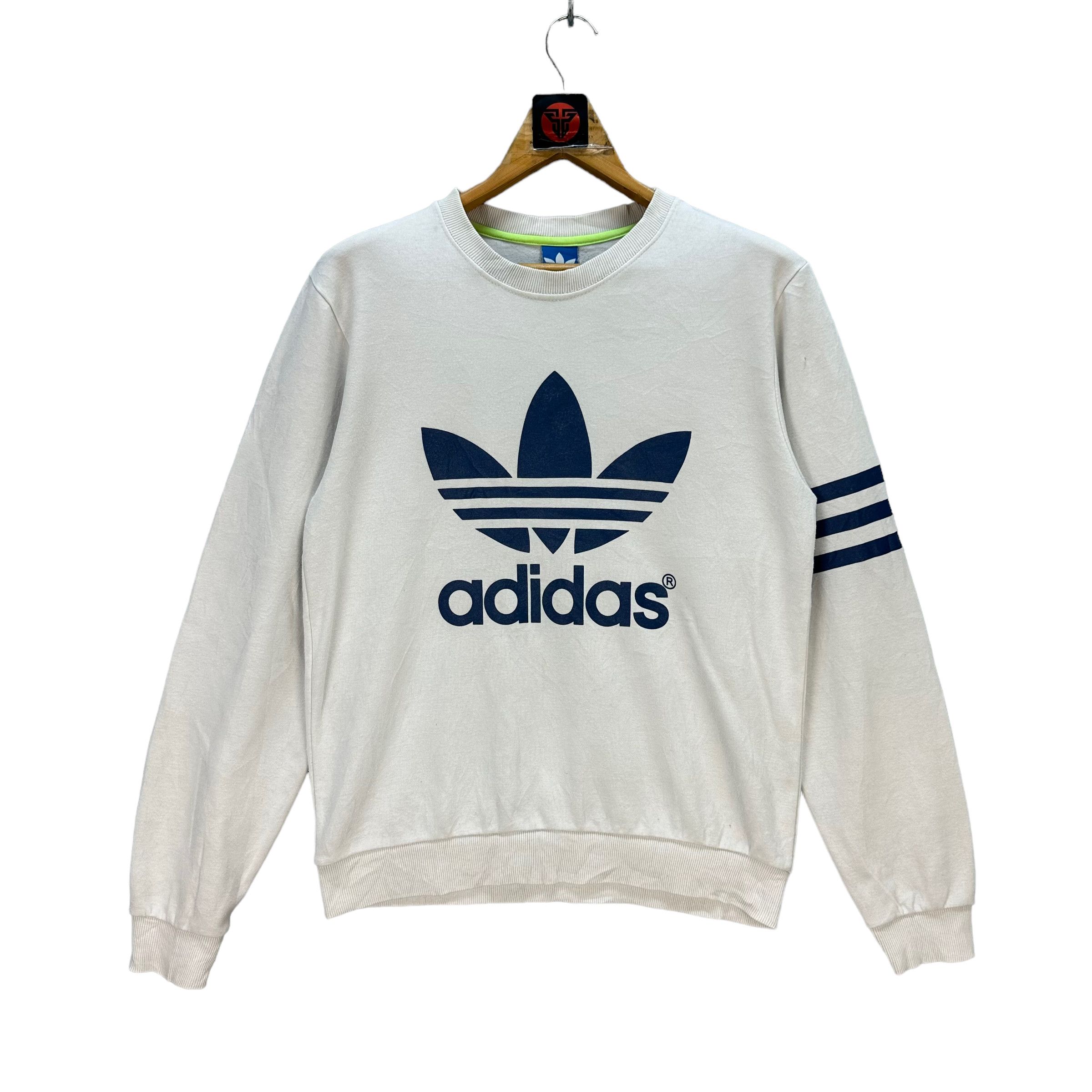image of Adidas Trefoil Big Logo Sweatshirts 7709-166 in White, Men's (Size Medium)
