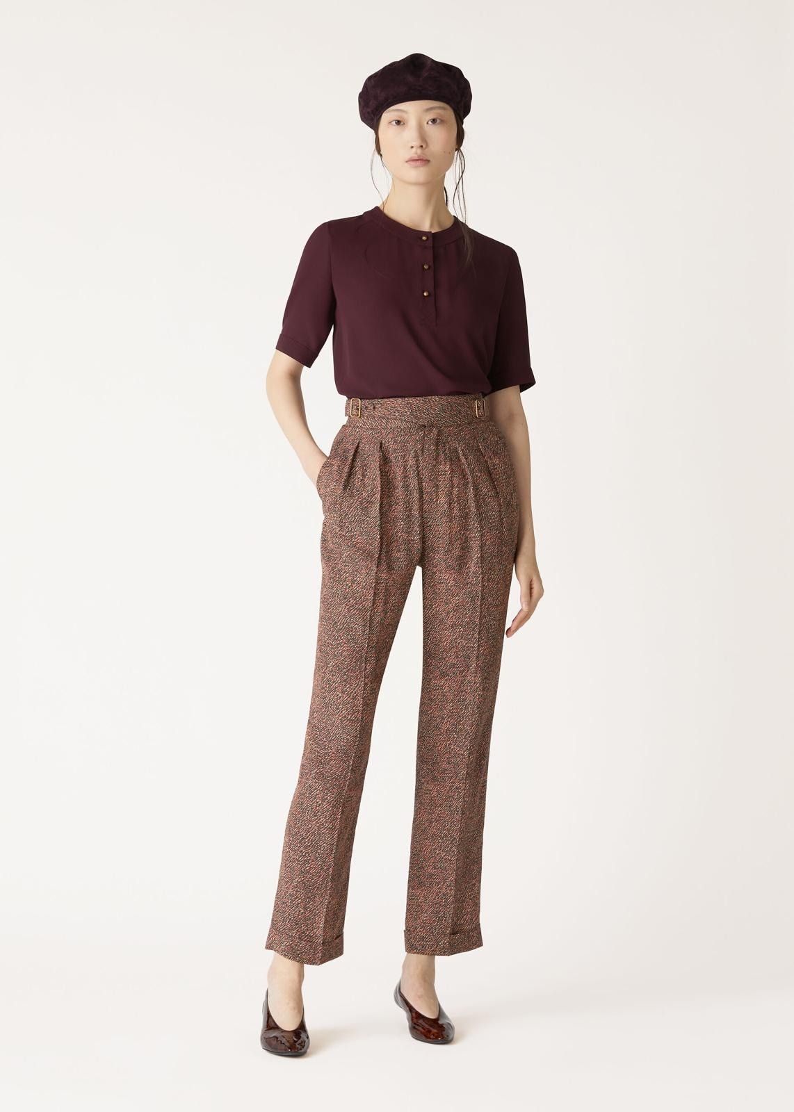 Loro Piana o1srvl11e0825 FAO4064 Short-sleeved Roundneck Blouse Brown Size L / US 10 / IT 46 - 7 Thumbnail