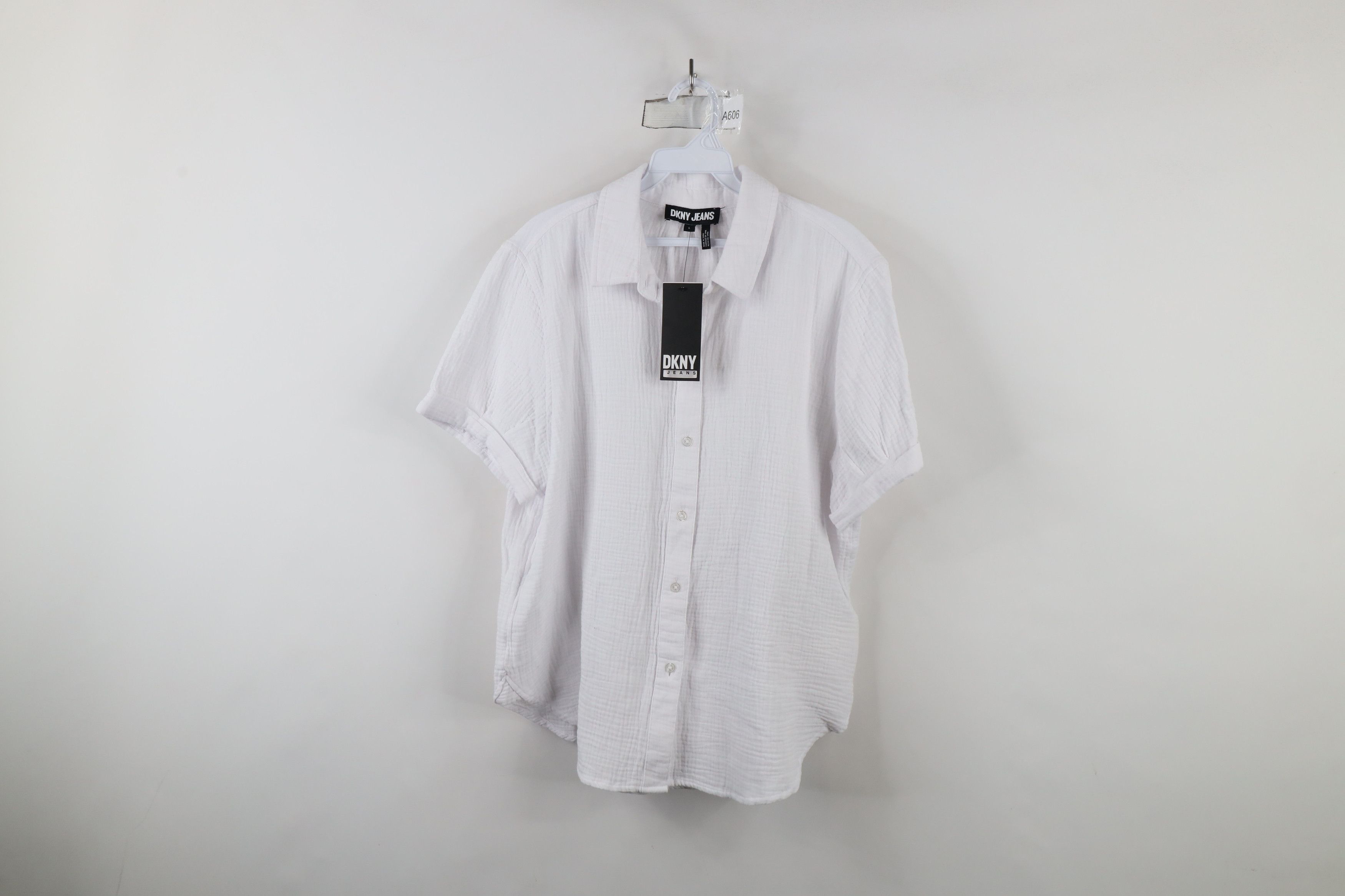 DKNY × Vintage Deadstock Vintage Y2K DKNY Collared Button Shirt White Size L / US 10 / IT 46 - 1 Thumbnail