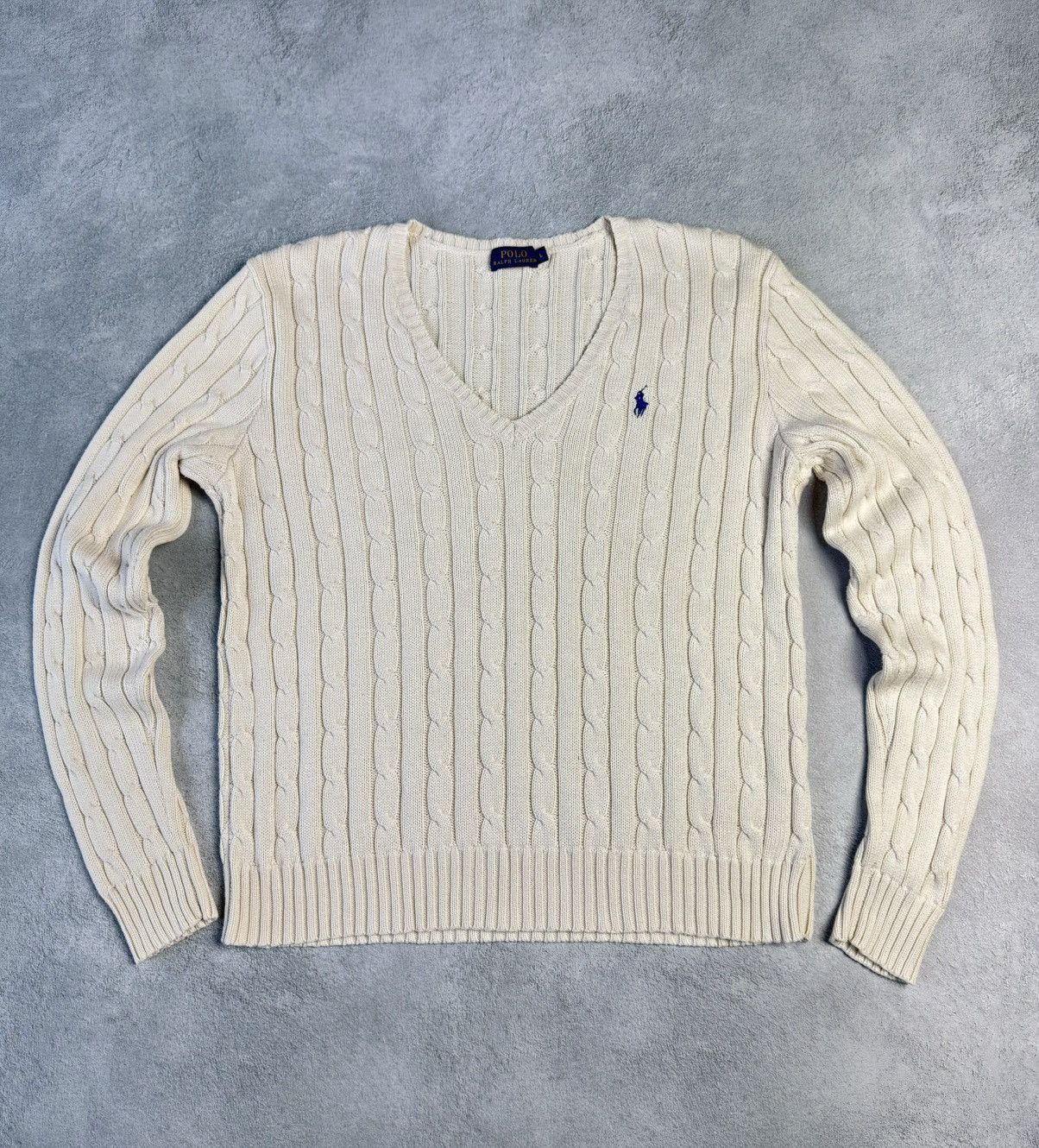 Polo Ralph Lauren Polo Ralph Lauren V-Neck Cable Knit Sweater size L Size L / US 10 / IT 46 - 1 Thumbnail