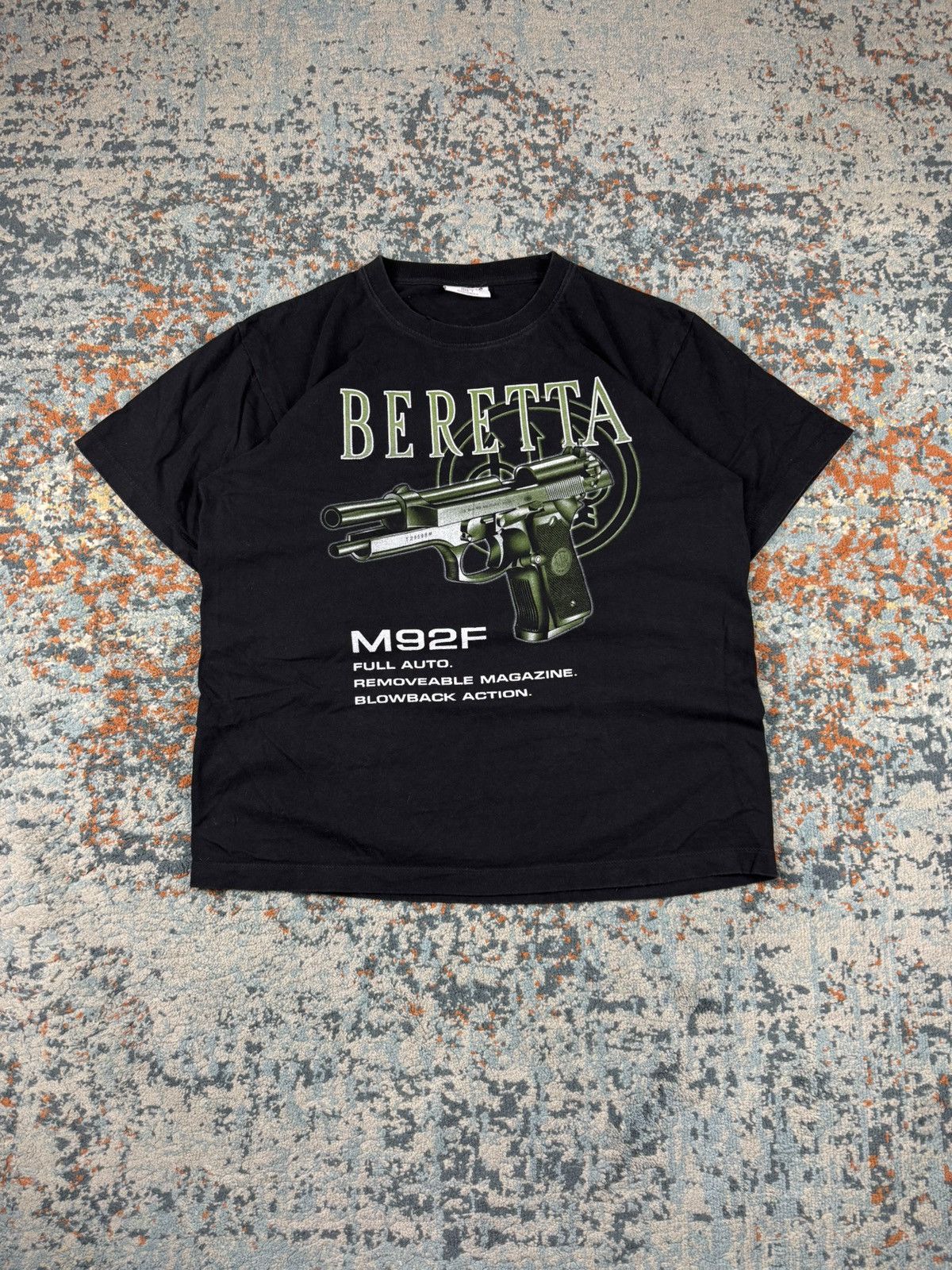 Vintage Vintage 90s Beretta M92F gun graphic promo tee Size US L / EU 52-54 / 3 - 1 Thumbnail