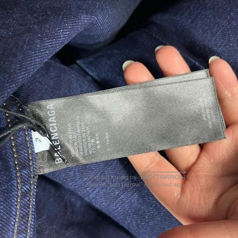 Balenciaga Balenciaga Blue Logo Denim Jacket. Size US M / EU 48-50 / 2 - 4 Thumbnail