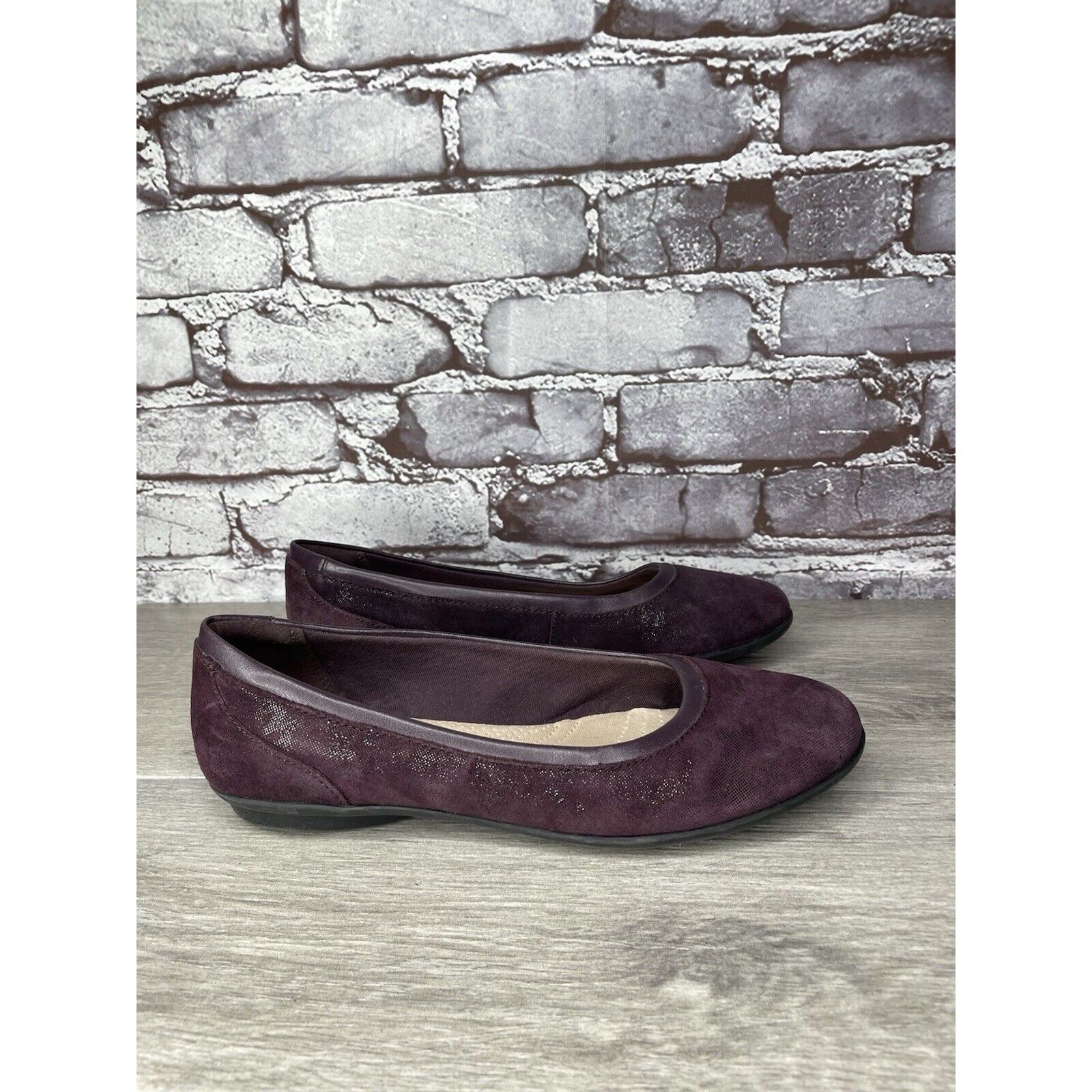 Clarks Clarks Collection Soft Cushion Purple Shimmer Ballet Flats W Size US 7.5 / IT 37.5 - 14 Thumbnail