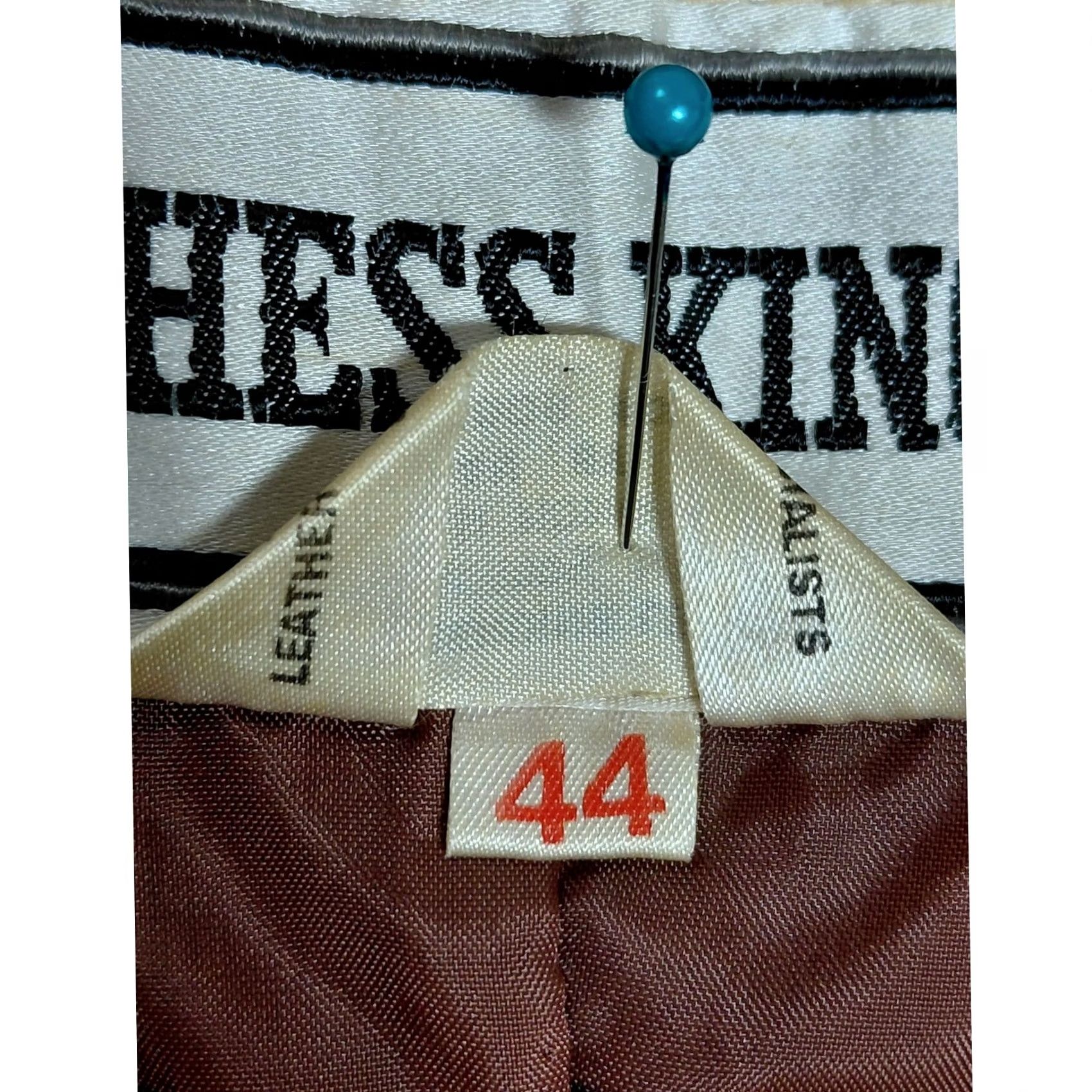 Vintage CHESS KING Blazer Men 44 Brown Leather Button Lined Nylon Solid Long Sleeve Casual Business Vintage No Size US XXL / EU 58 / 5 - 4 Thumbnail