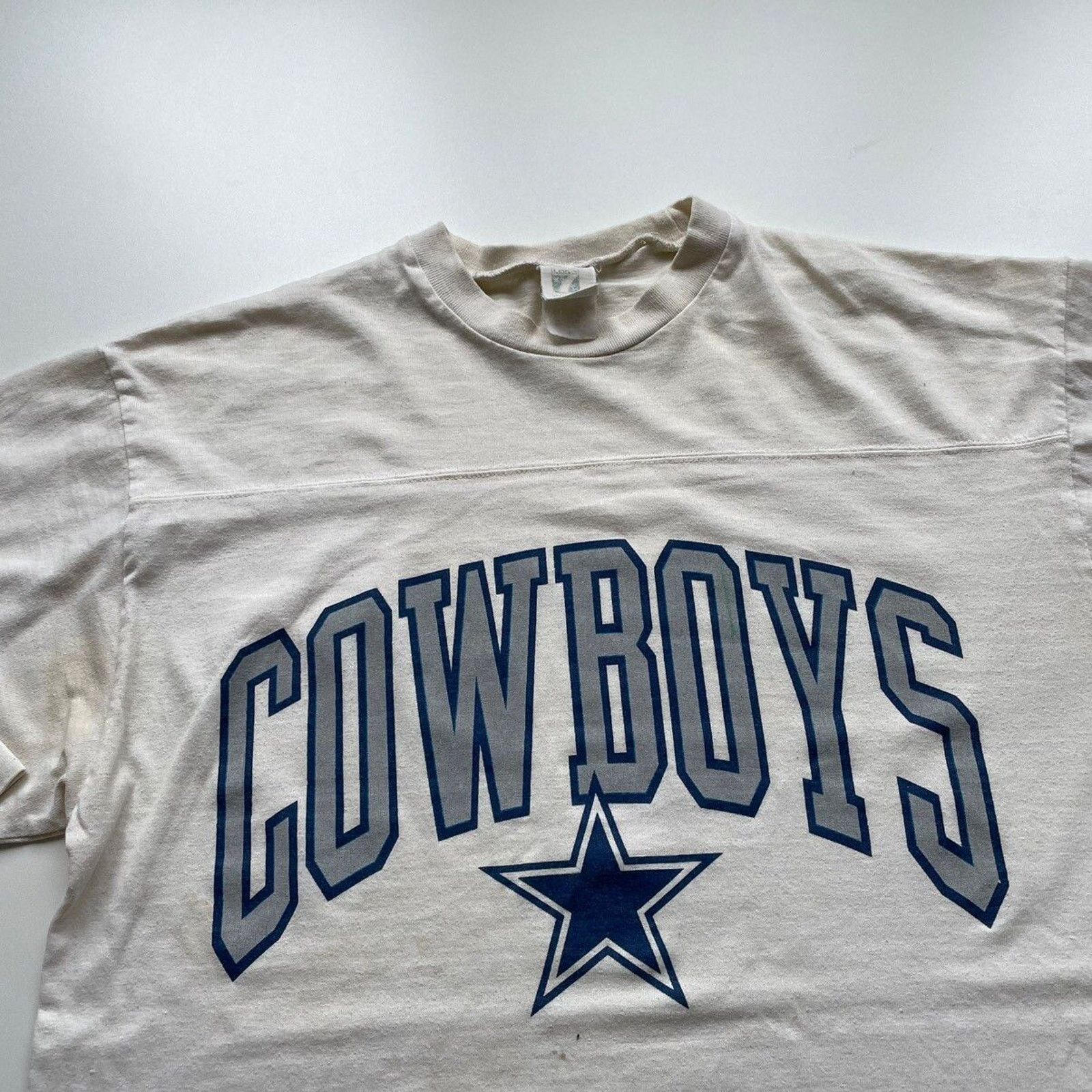 NFL Vintage 80s Dallas Cowboys NFL 3/4 Sleeve T Shirt Large Rare Size US L / EU 52-54 / 3 - 2 Thumbnail