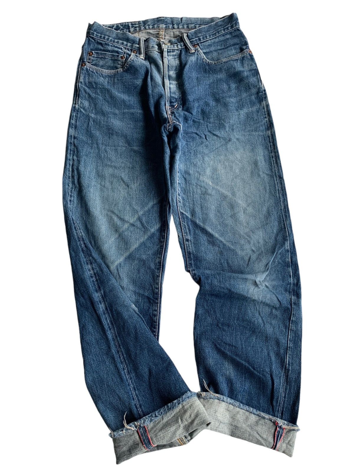 Japanese Brand × Jean Vintage Hr Market Button Fly Selvedge Distressed Denim Size US 30 / EU 46 - 6 Thumbnail