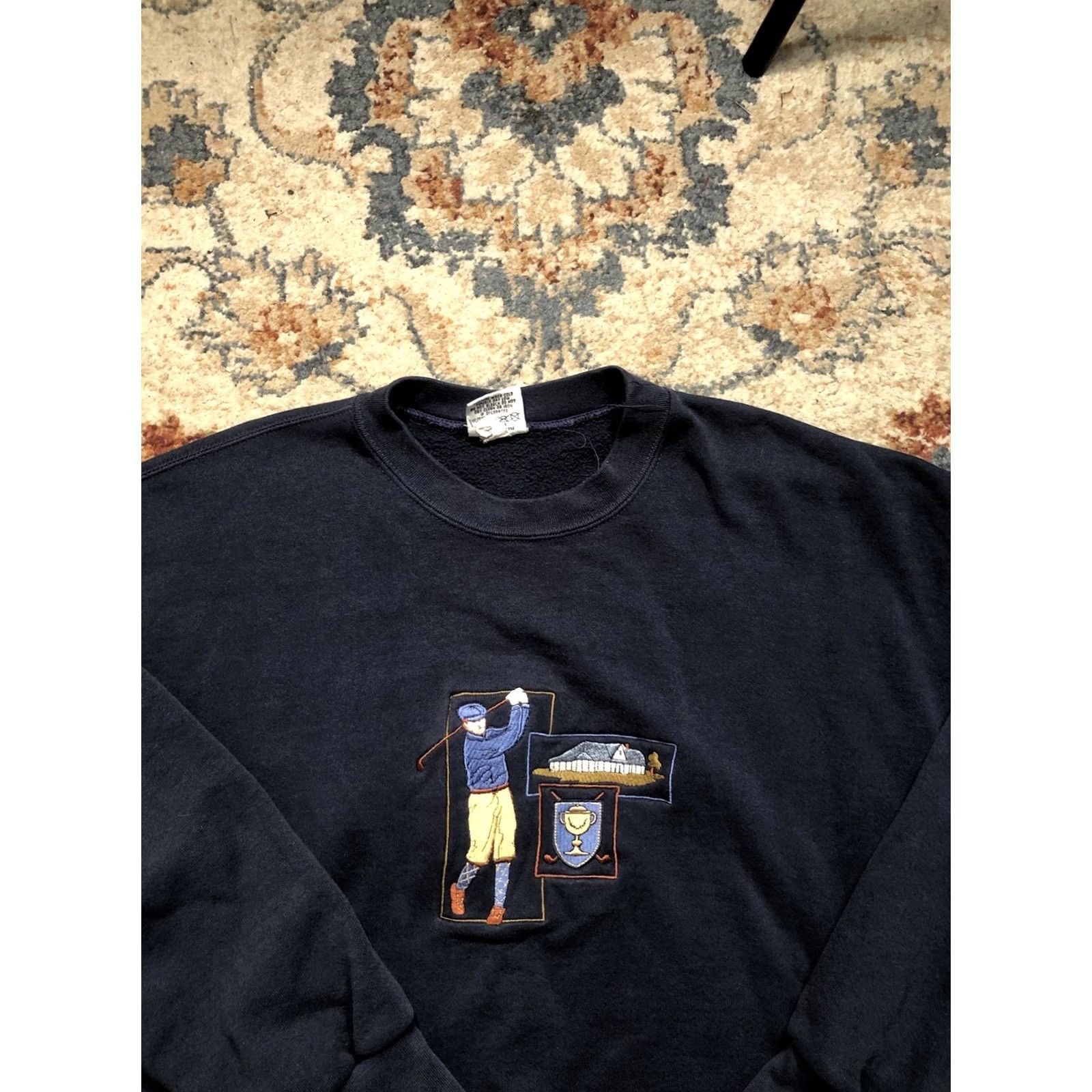 Nutmeg VINTAGE Nutmeg Sweatshirt Mens XL Blue Embroidered USA Crewneck 90s Golf Pullover Sweatshirt Size US XL / EU 56 / 4 - 2 Thumbnail