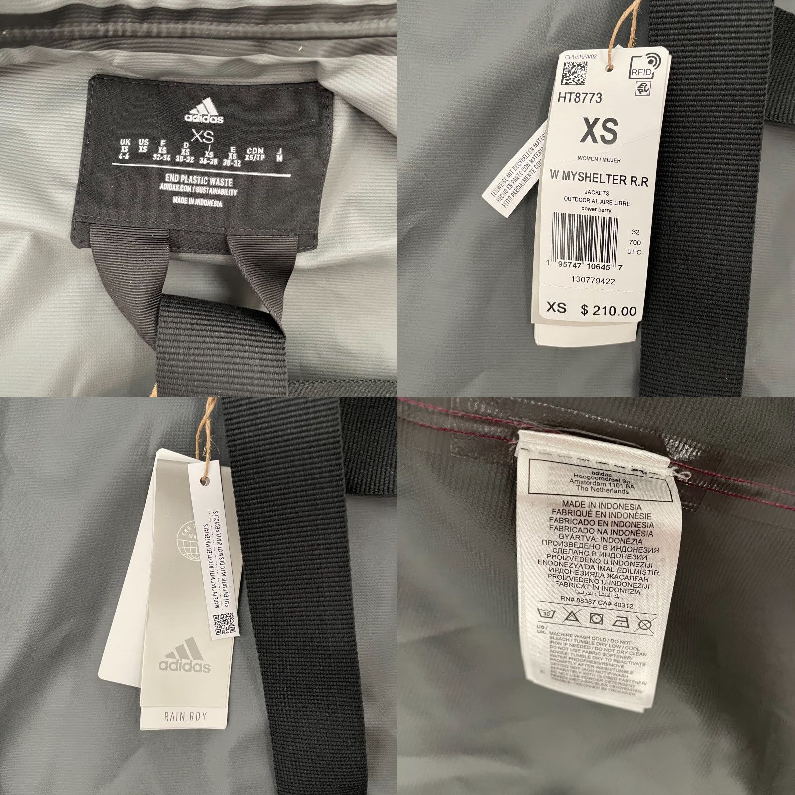 Adidas Adidas Jacket Womens Extra Small Power Berry Myshelter Raincoat Ladies XS NEW (Brand) Size XS / US 0-2 / IT 36-38 - 8 Thumbnail