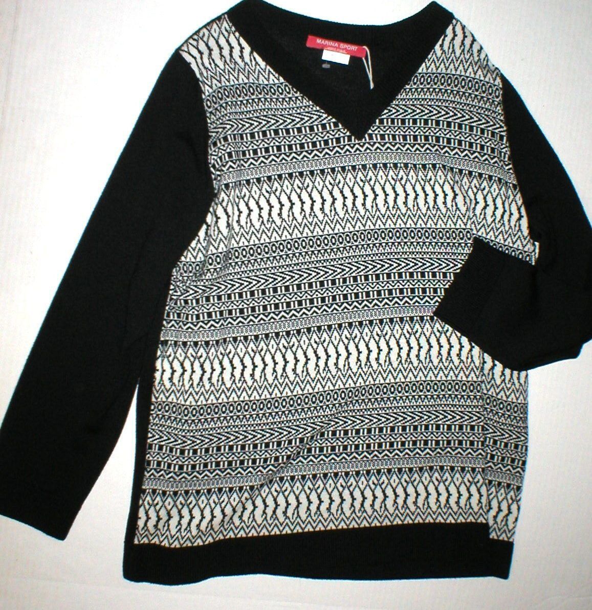 Max Mara Womens Max Mara Marina Rinaldi Sport Sweater L Black White Size L / US 10 / IT 46 - 2 Thumbnail