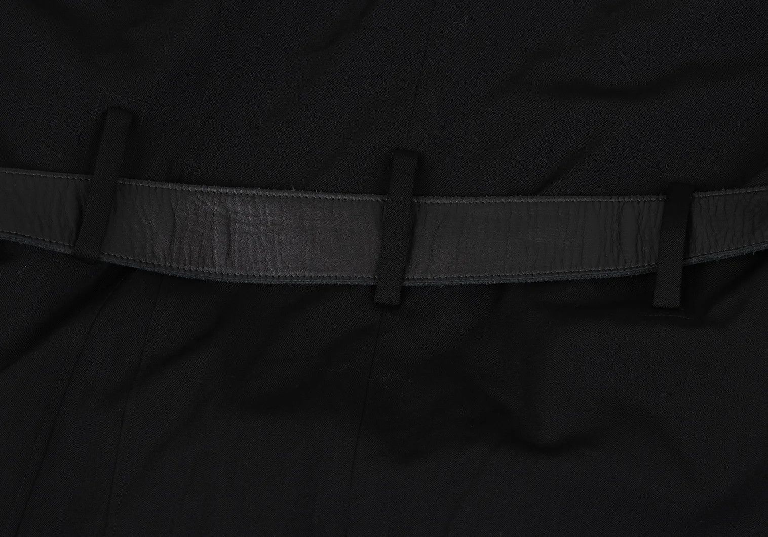 Yohji Yamamoto Yohji Yamamoto Wool Gabardine Leather Belted Coat Size US L / EU 52-54 / 3 - 16 Thumbnail