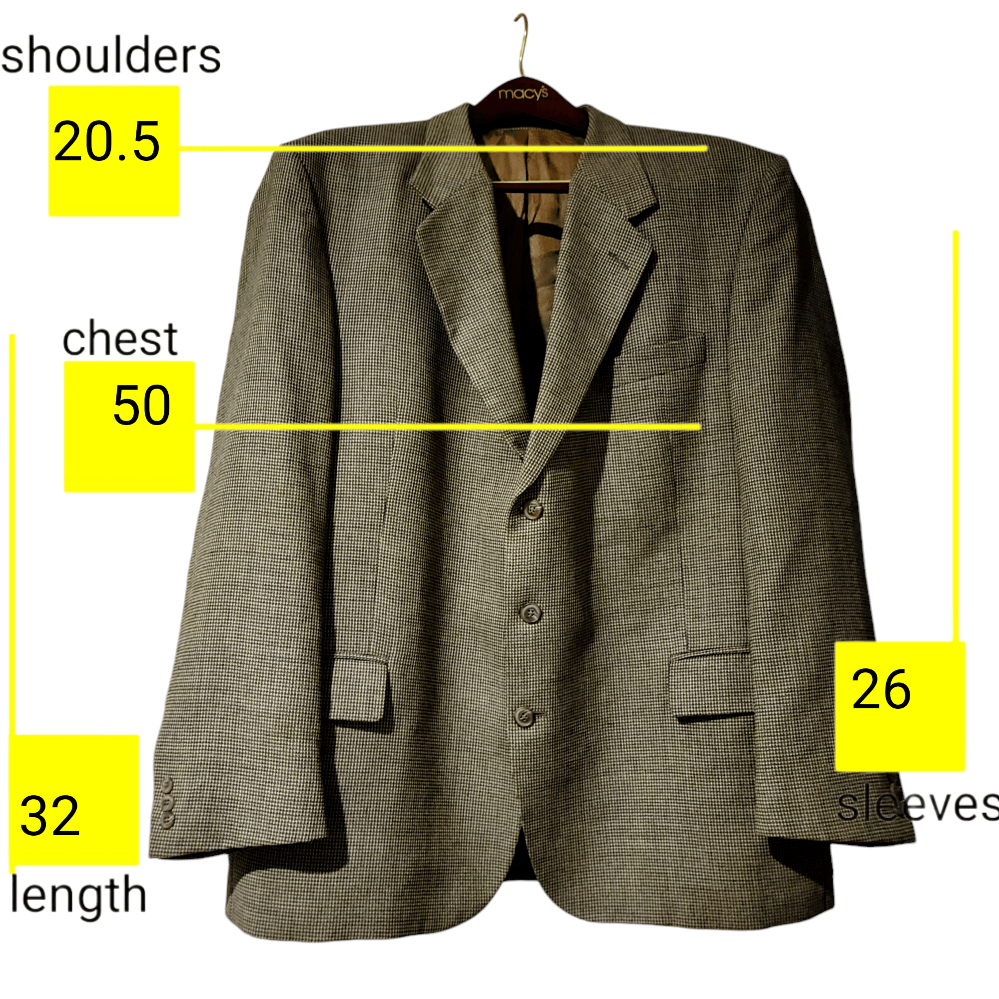 Other English Manor Light Brown Sports Coat Suit Jacket Size 46R - 2 Thumbnail