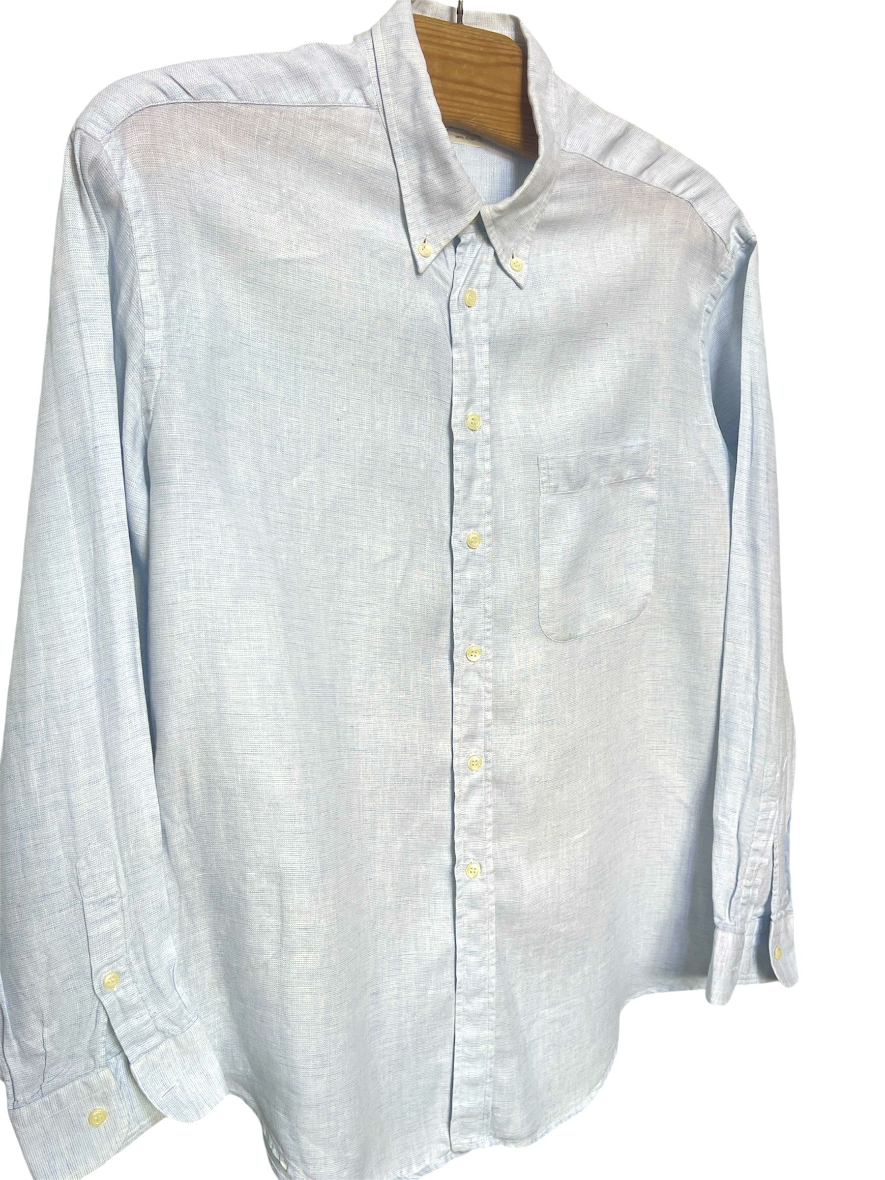 Ermenegildo Zegna 🔥 ermenegildo Zegna linen lino light blue shirt size xxl Size US XXL / EU 58 / 5 - 2 Thumbnail