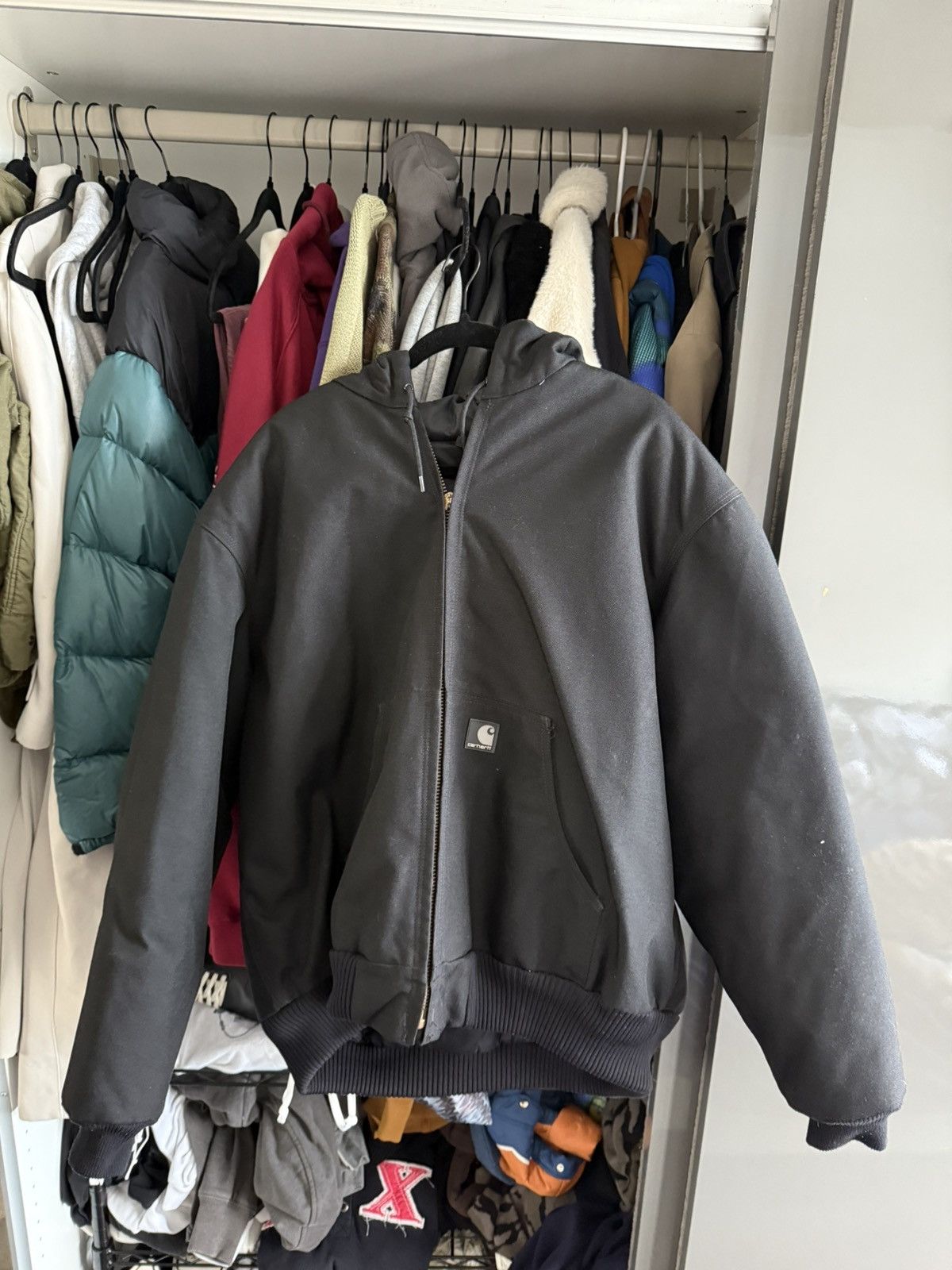 Carhartt Carhartt Black Duck Jacket Quilted Lined Hoodie Tonal Logo Size US XL / EU 56 / 4 - 2 Thumbnail