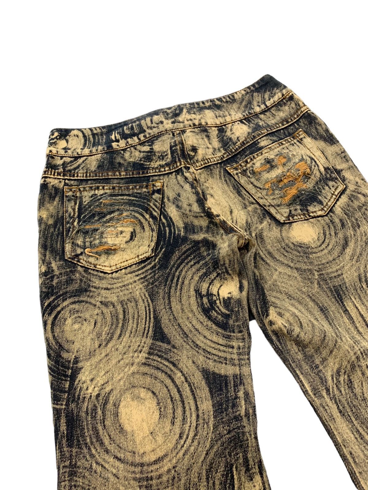 Japanese Brand × Tornado Mart HuaDi Japan Abstracts Circle Mud Rust Flared Denim Pants Size US 29 - 9 Thumbnail