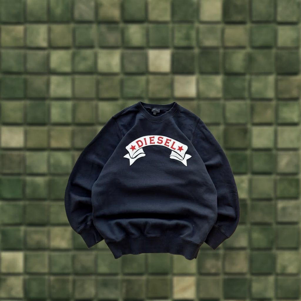 Diesel VINTAGE Diesel Sweatshirt Men S Darck Blue Logo 90s Retro Classic Punk Oversized Pullover Size US S / EU 44-46 / 1 - 1 Thumbnail