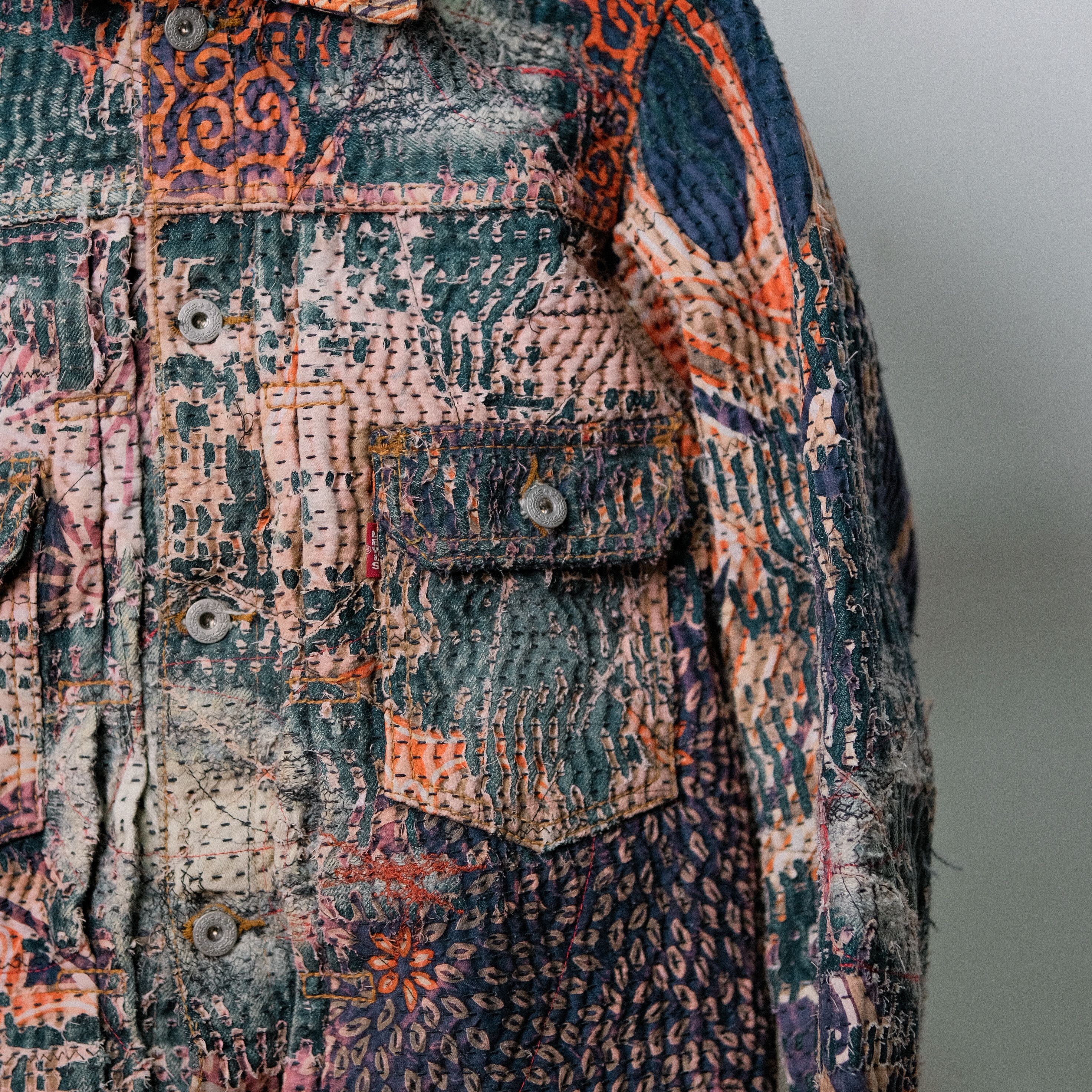 Levi's Levis 71507 Selvedge X Sashiko Boro Etnic Jacket Size US M / EU 48-50 / 2 - 3 Thumbnail