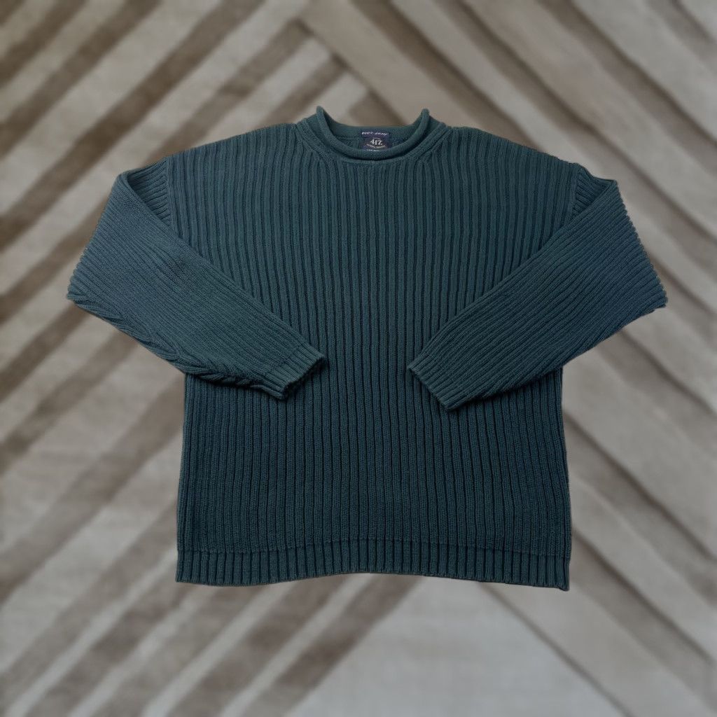 Van Heusen VINTAGE Van Heusen Sweater Knit Roll Neck Pullover Men XL Green Cotton 80s 90s Preppy Size US XL / EU 56 / 4 - 1 Thumbnail
