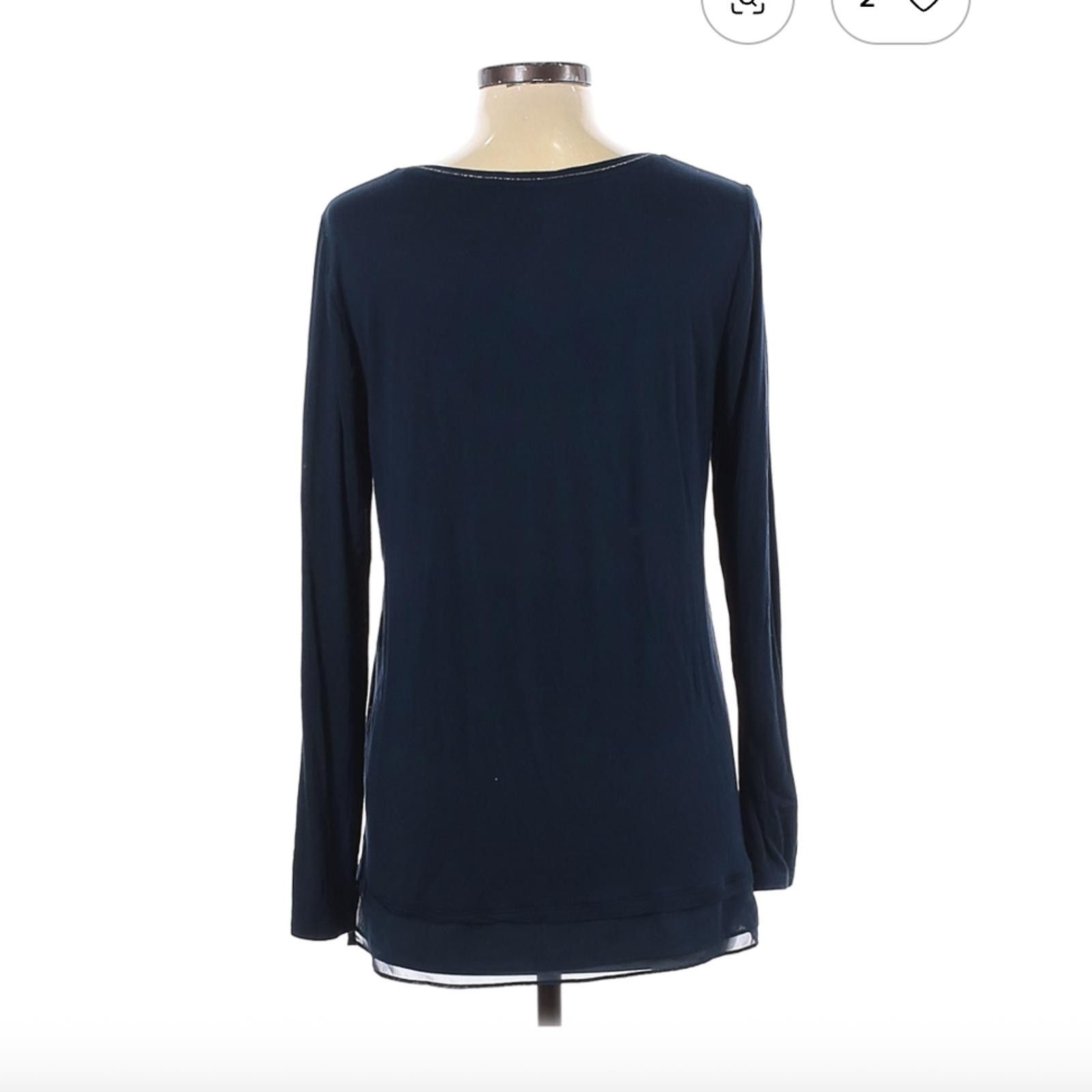 Other White House Black Market Blue 3/4 Sleeve Top Size L Size L / US 10 / IT 46 - 2 Thumbnail