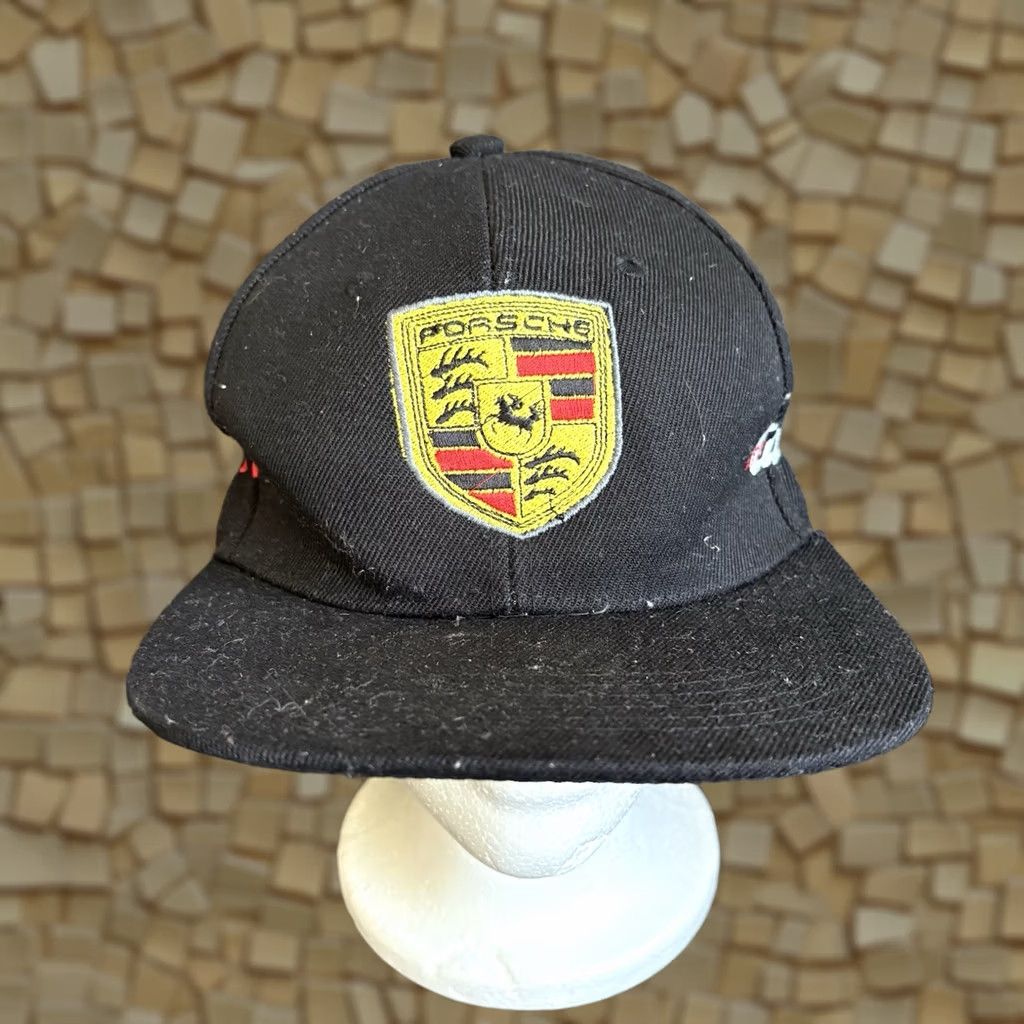 Carrera Porsche Hat Cap Black Adjustable SnapBack Men One Size Cars Classic 80s 90s Logo Crest Logo Crest Size ONE SIZE - 1 Thumbnail