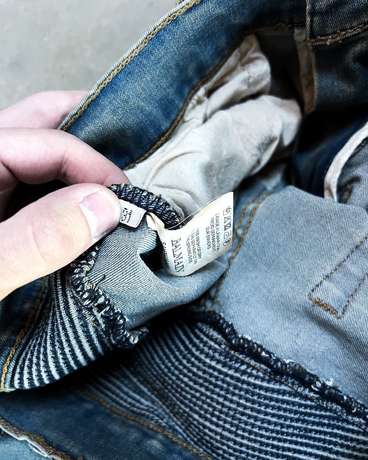 Balmain S/S14 REINFORCED BIKER DENIM Size US 31 - 11 Thumbnail