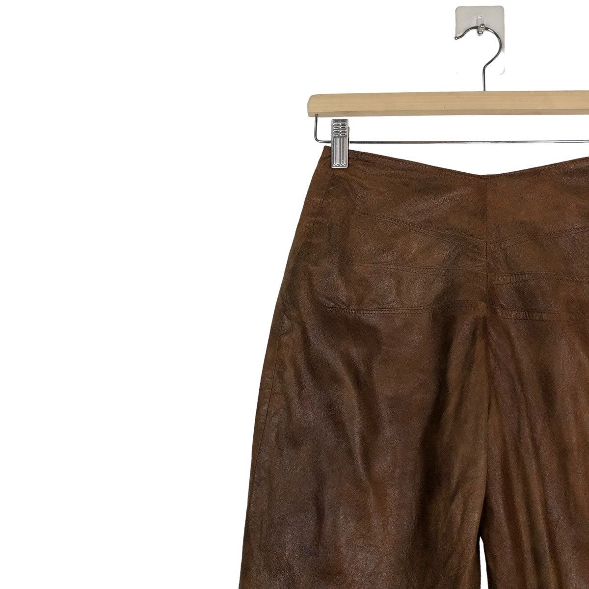 Genuine Leather 🔥VINTAGE BIKER LEATHER PANTS GARAGE ISSEY MIYAKE JAPAN Size US 26 / EU 42 - 7 Thumbnail