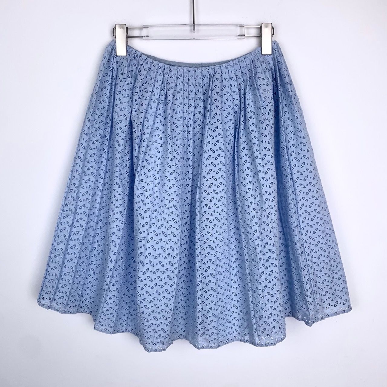 Prada [Prada] Embroidered Cut-Out Short Skirt 38/S Blue Size 38" / US 16 / IT 52 - 6 Thumbnail