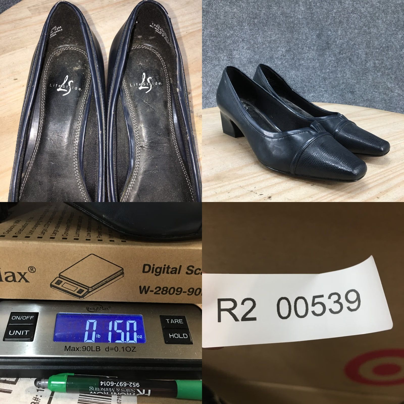 Vintage LifeStride Cap Womens Blue Heels Jermaine Slip Toe Pumps Faux Leather Size ONE SIZE - 10 Thumbnail