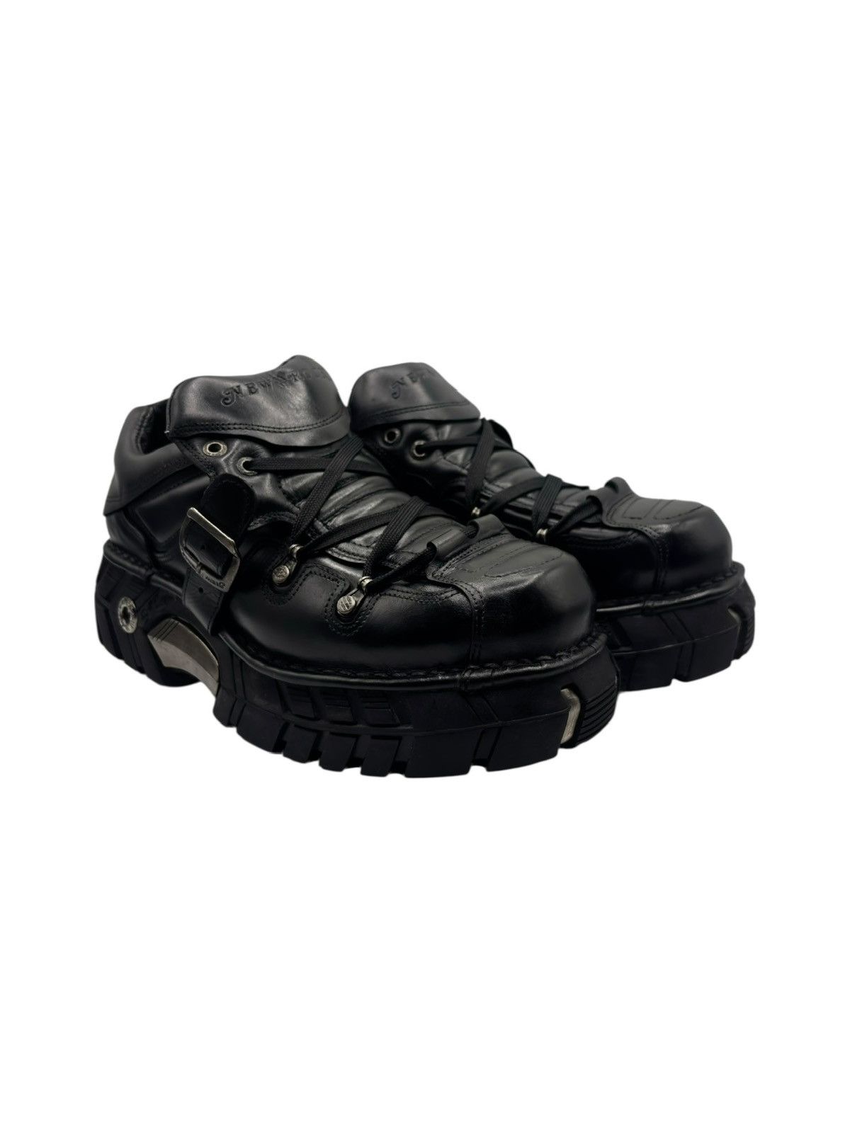 RARE vintage New Rock black trailer platform boots
