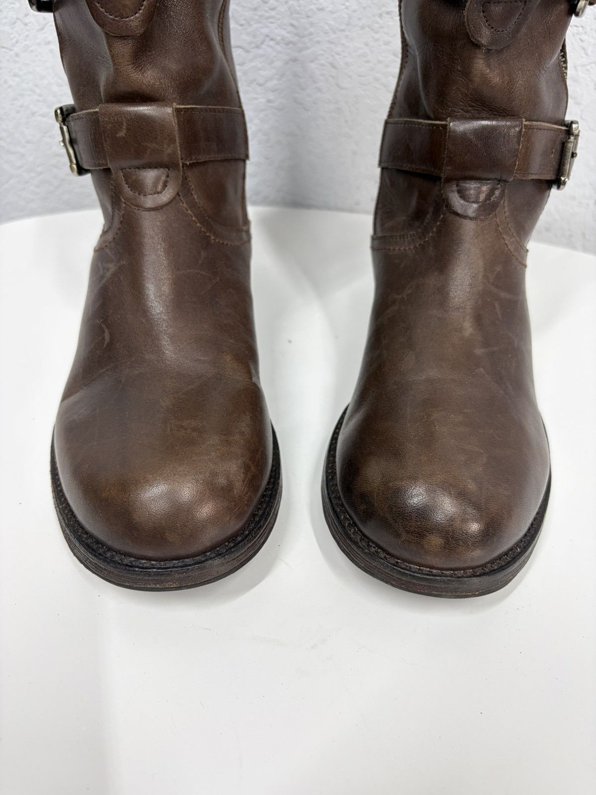 Hedi Slimane AS 98 Vibe Artisan Brown Leather Side Zip Ankle Biker Boots Size US 7.5 / EU 40-41 - 13 Thumbnail