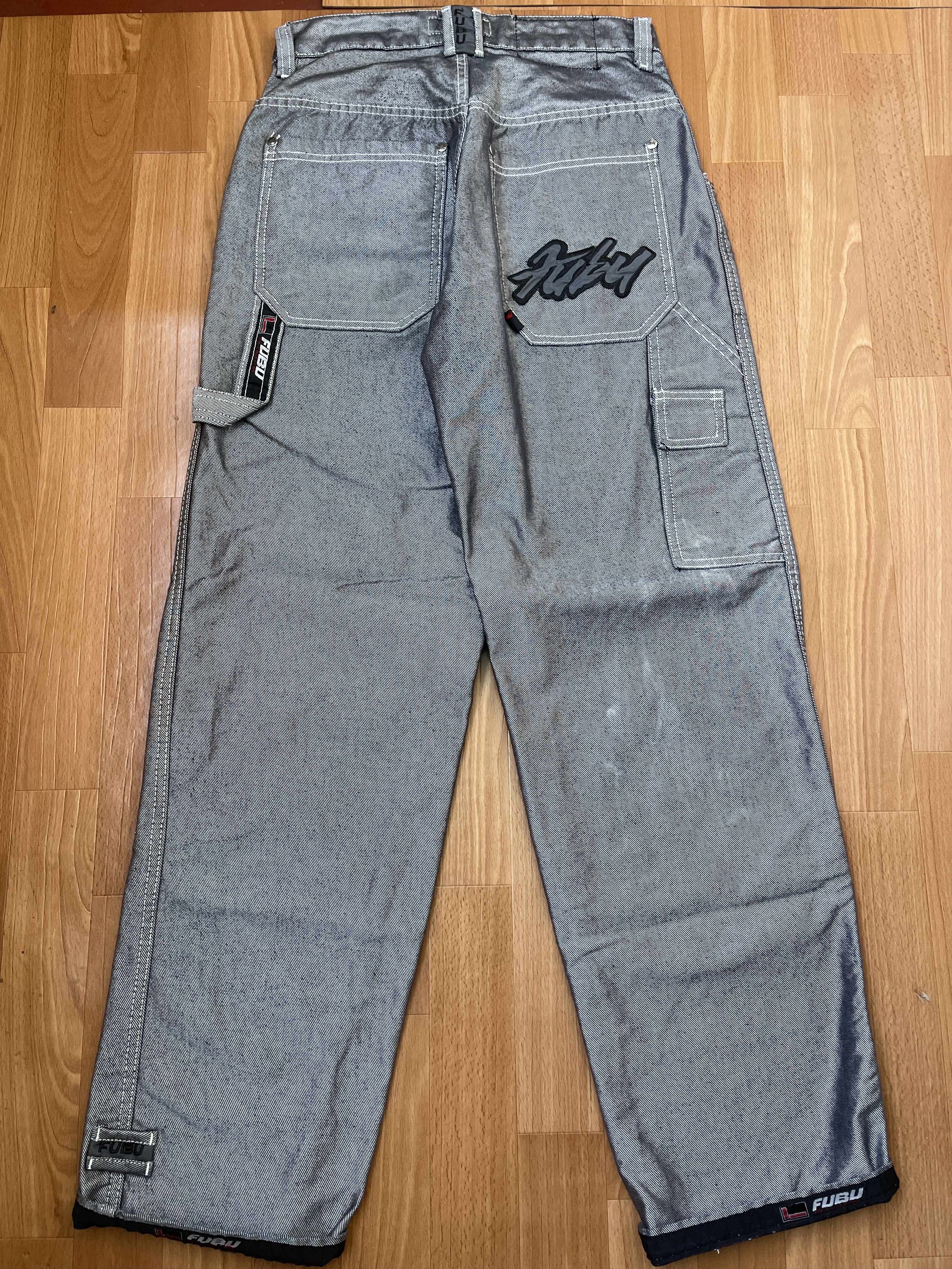 Fubu FUBU jeans shiny vintage baggy jeans silver metallic size 28 Size US 28 / EU 44 - 1 Thumbnail
