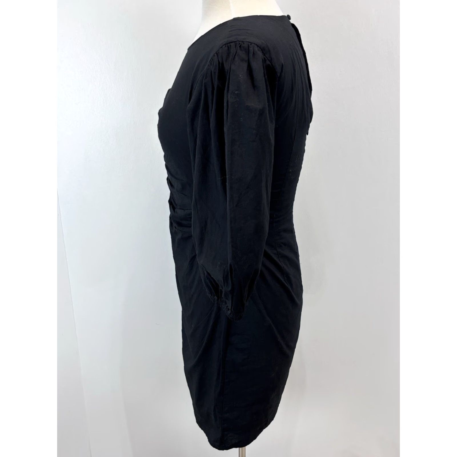 Free People Free People Hope Mini Dress Sz Small Women’s Black Puff Sleeve Ruched Fitted Size S / US 4 / IT 40 - 2 Thumbnail