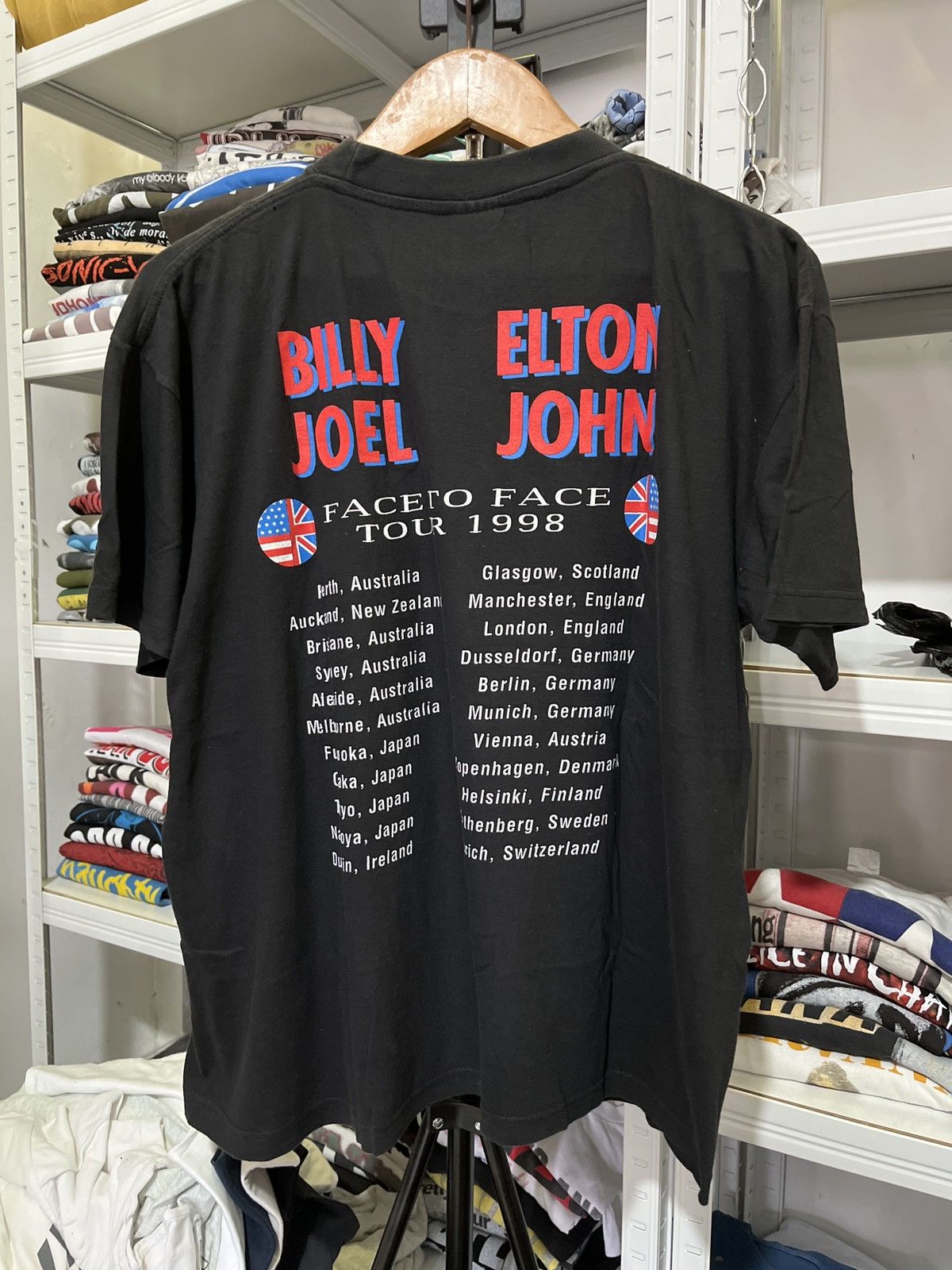 Band Tees Vintage Billy Joel & Elton Jhon Face to Face Tour 1998 Size US L / EU 52-54 / 3 - 6 Thumbnail