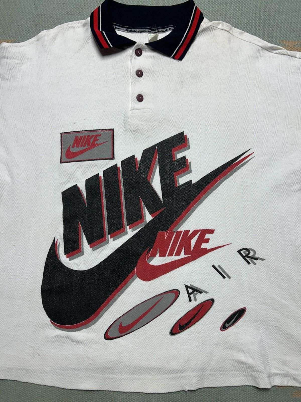 Vintage Vintage 90s Nike air polo shirt boot jordan made USA boxy XL Size US XL / EU 56 / 4 - 3 Thumbnail