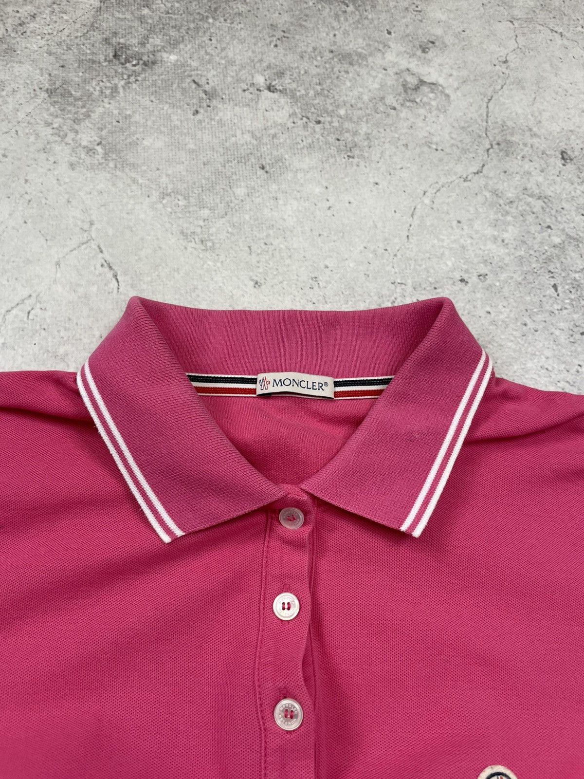 Moncler Moncler Women's Pink Maglia Polo Manica Corta T-shirt Size L Size L / US 10 / IT 46 - 6 Thumbnail