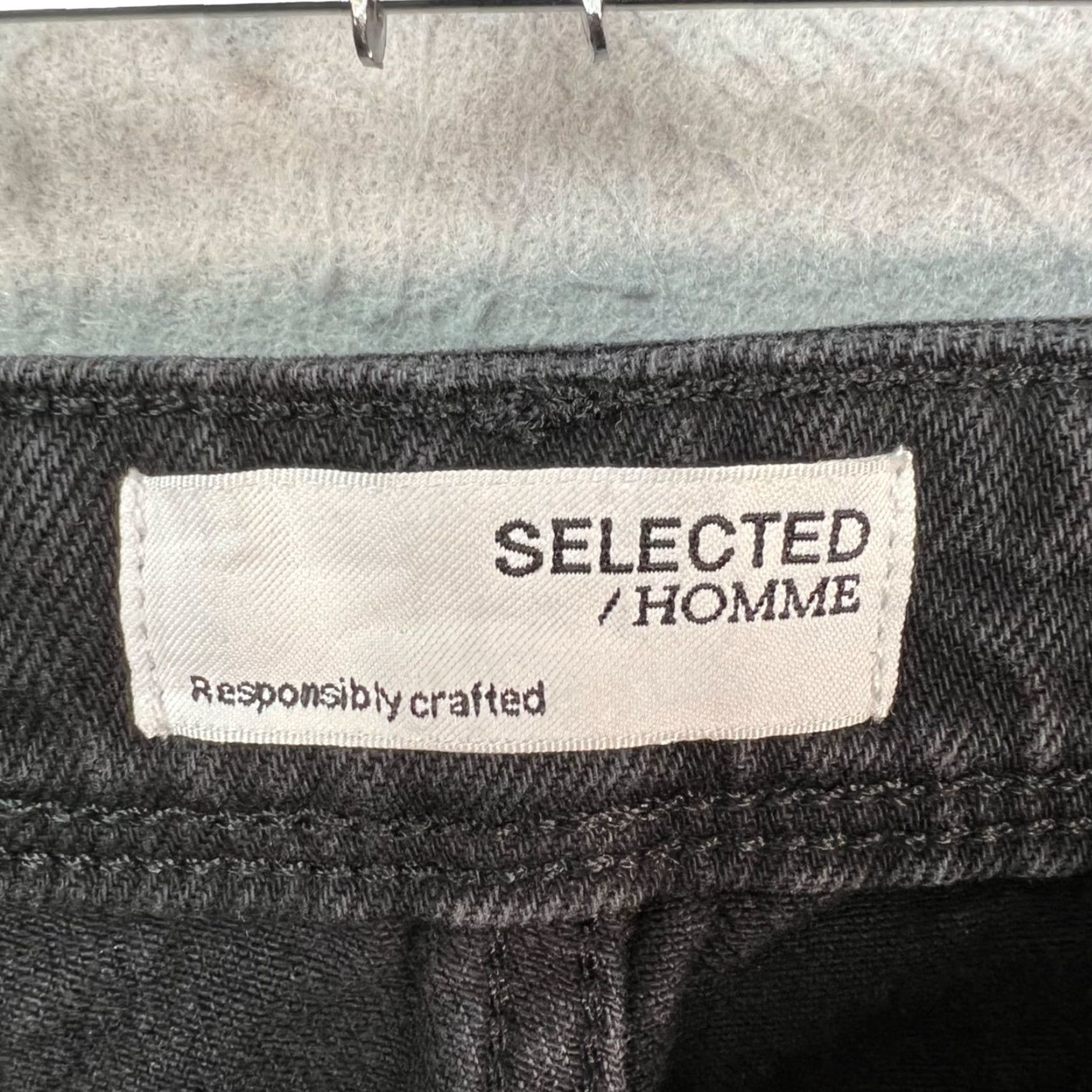 Selected Homme Selected Homme Jeans Mens 31 x 29 Black Denim Organic Cotton 5-Pocket Straight Slim Inseam 29 In. Vintage No. Size 31 Regular Mens Jeans Size US 31 - 3 Thumbnail
