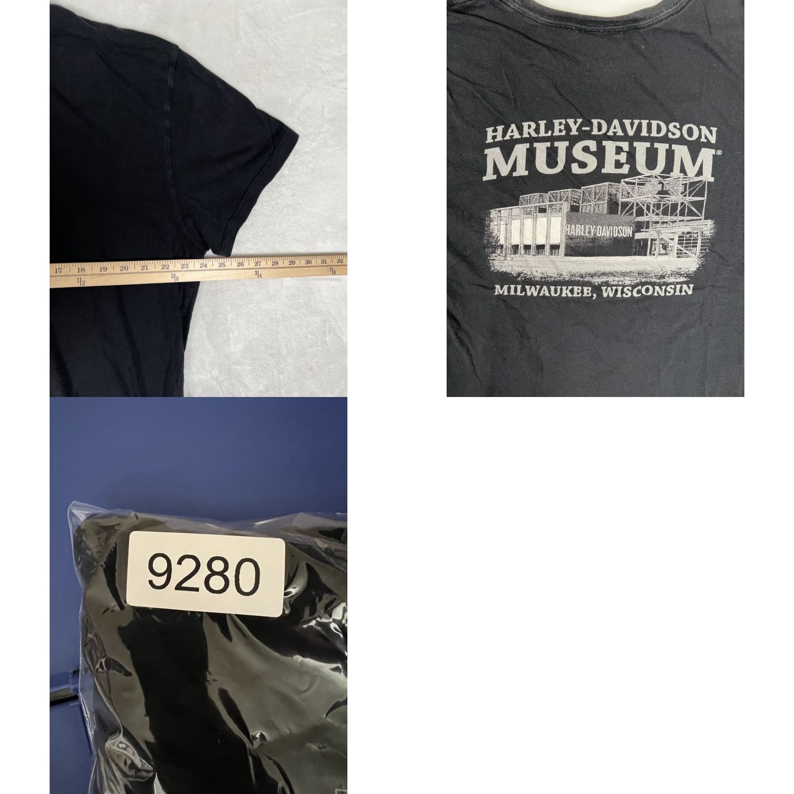 Harley Davidson Harley-Davidson Museum T-Shirt 2XL Milwaukee Wisconsin Black Cotton Knit Logo Short Sleeve Crew Neck Men Regular Vintage No (if allowed) Size US XXL / EU 58 / 5 - 8 Thumbnail