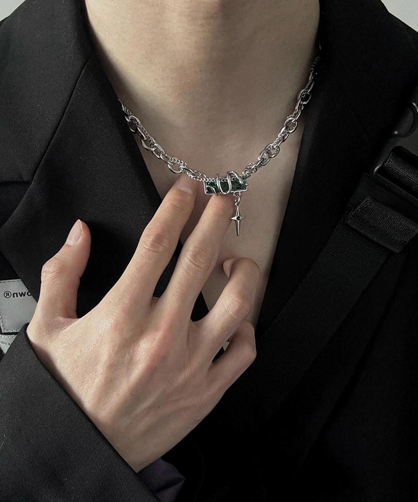 Jewelry Silver Chain Men's Necklace with Cross Pendant Size ONE SIZE - 3 Thumbnail