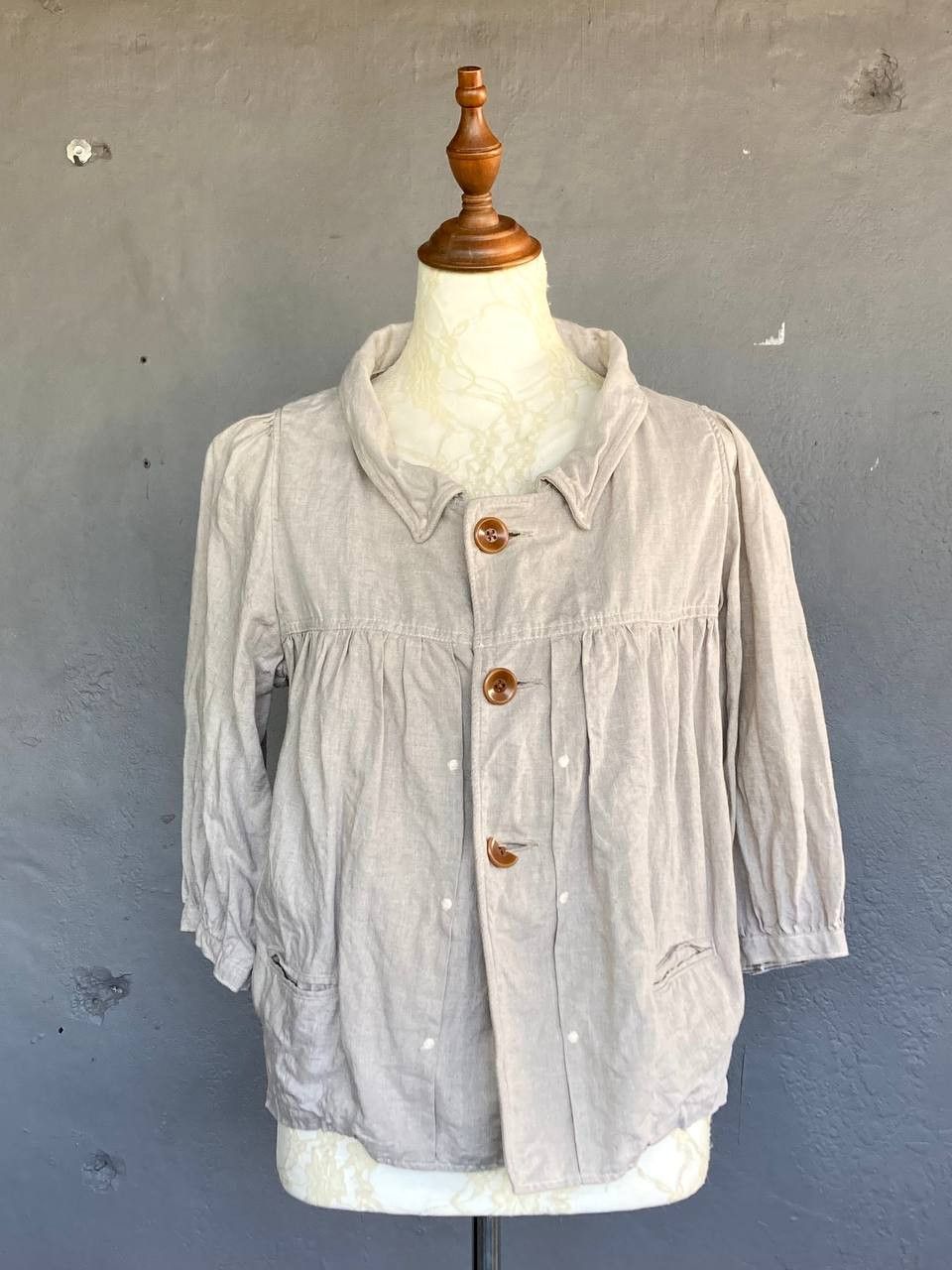 image of Vintage Kapital Kiro Hirata Buttoned Blouse in Beige, Women's (Size Small)