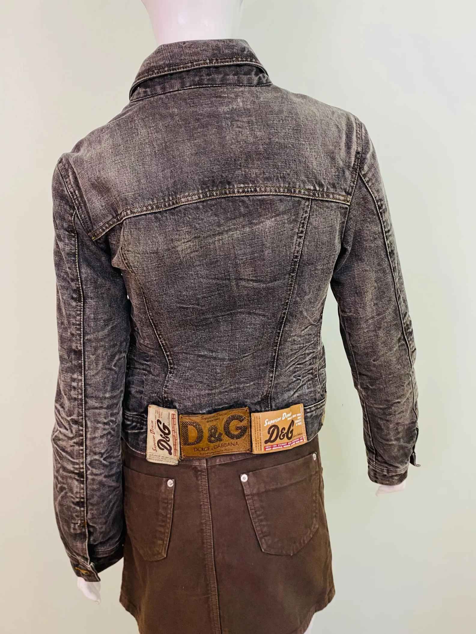 Dolce & Gabbana Dolce and Gabbana D&G Leather Patch Tab Jacket Size S / US 4 / IT 40 - 2 Thumbnail