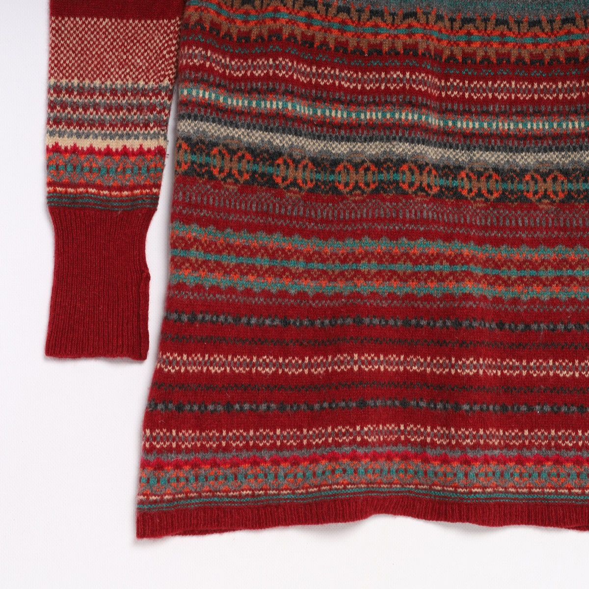 Other Eribe Scotland Wool Long Sweater Fair Isle Printed Striped Size M / US 6-8 / IT 42-44 - 10 Thumbnail
