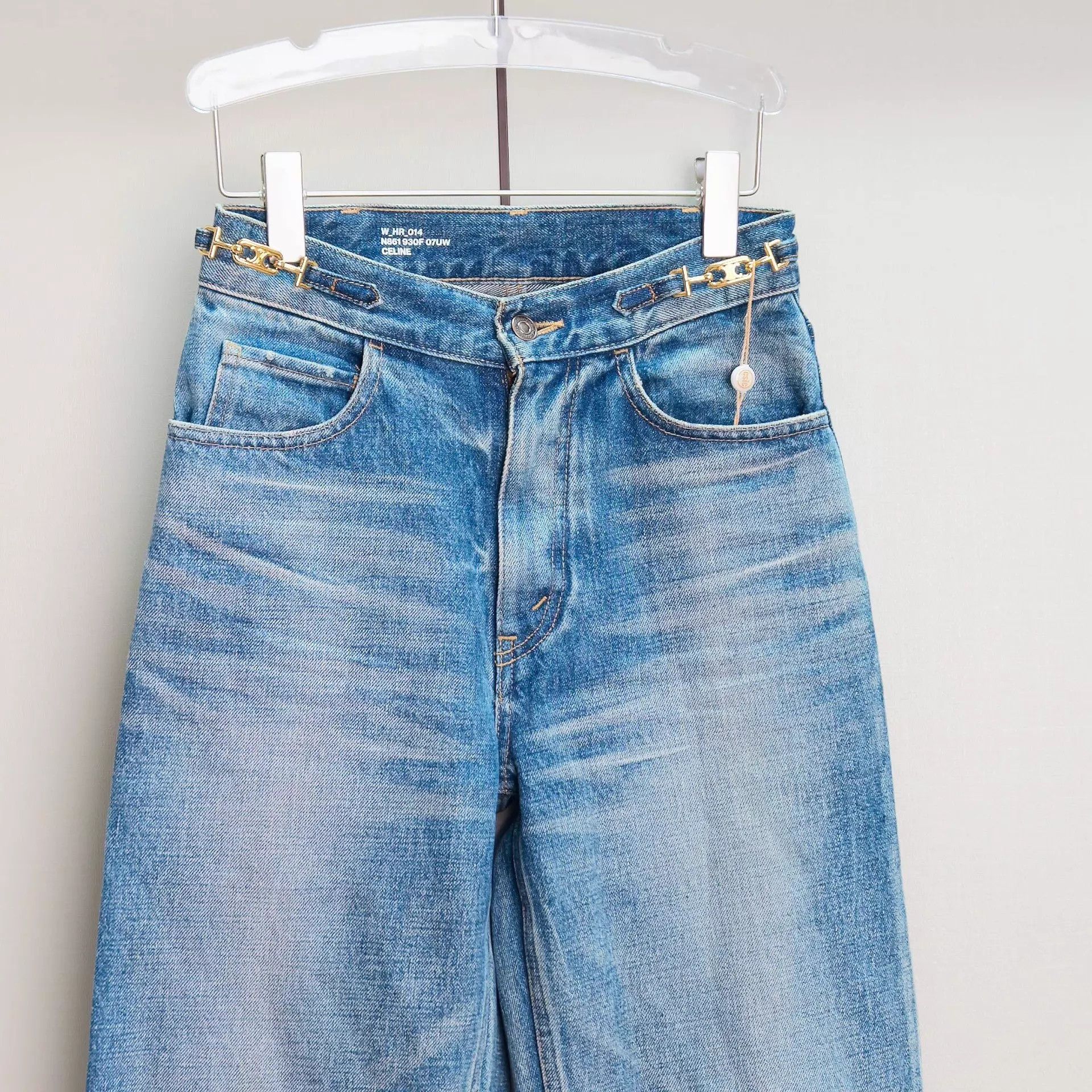 Celine CELINE Triomphe Gold Chain Light Wash 26 Jeans Size 26" / US 2 / IT 38 - 4 Thumbnail