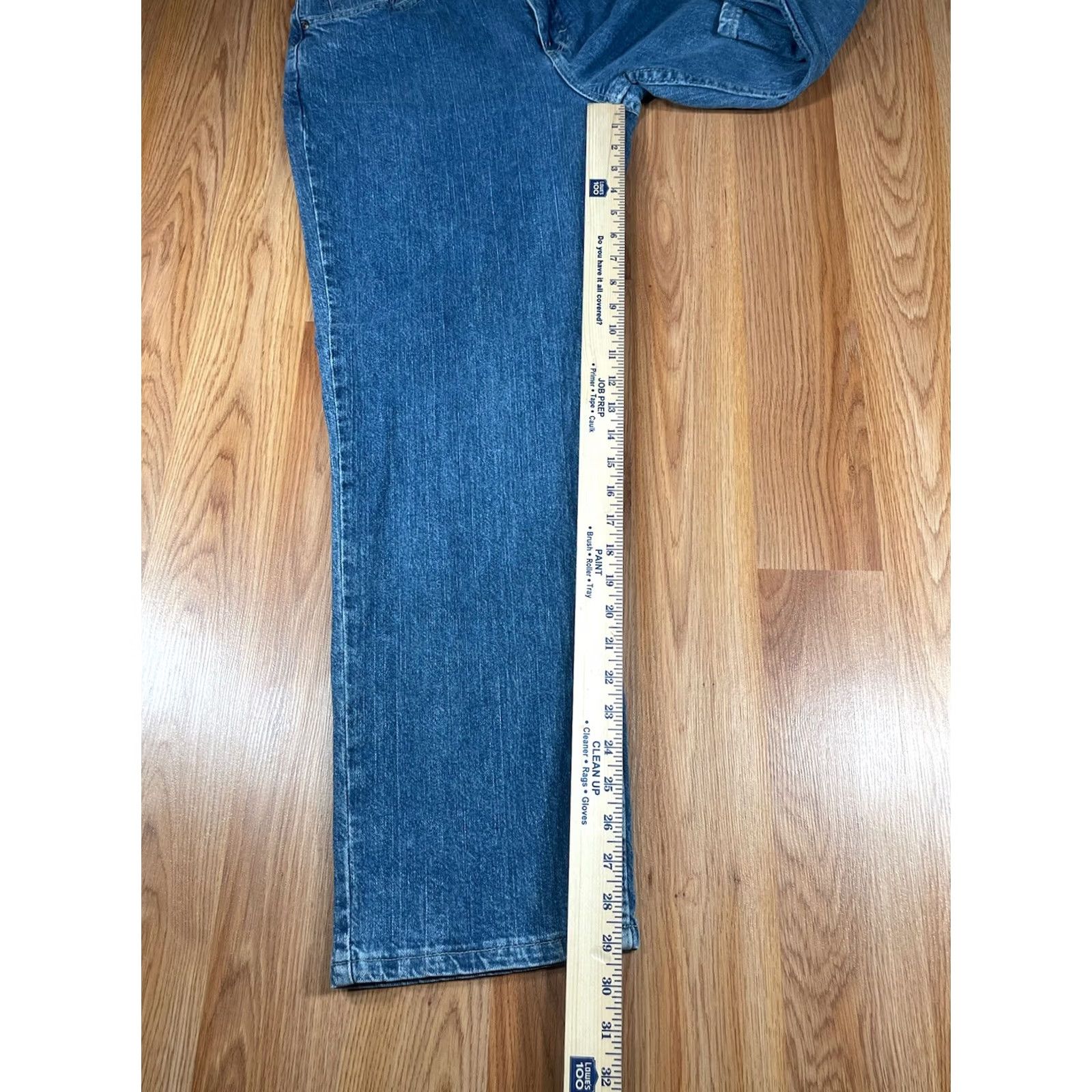 Vintage Riders Jeans Mid Rise Eased Straight Leg Blue Wash Denim Pants Women’s Size 12P Petite 30x29 Mens Womens Girls Boys Size 34" / US 12 / IT 48 - 5 Thumbnail