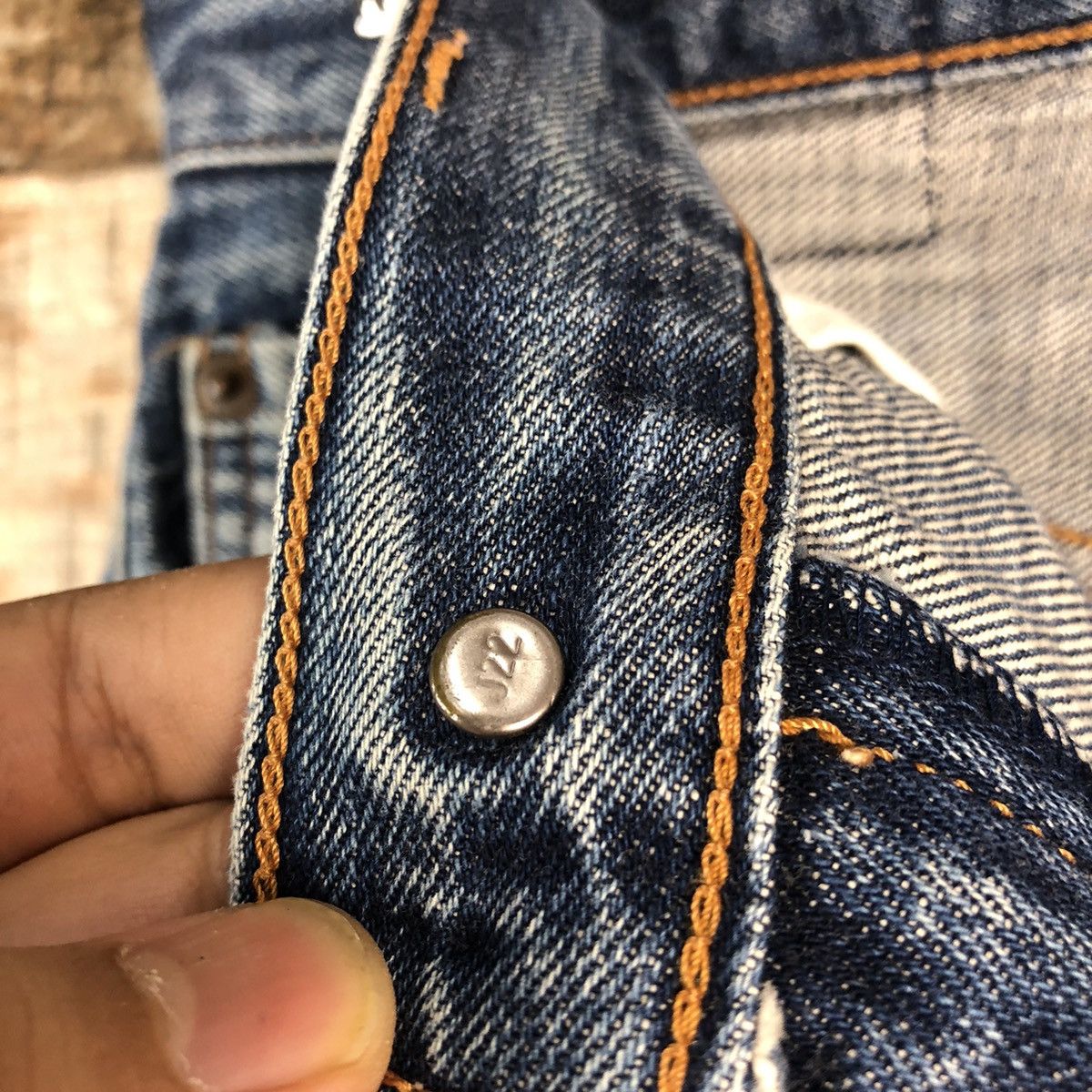 Levi's D Levis 504 Big E selvedge Distressed Denim Pants #A2579 Size US 29 - 13 Thumbnail