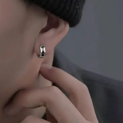 Japanese Brand 925 Silver Plated Small Hoop Earrings for Men Women Size ONE SIZE - 4 Thumbnail