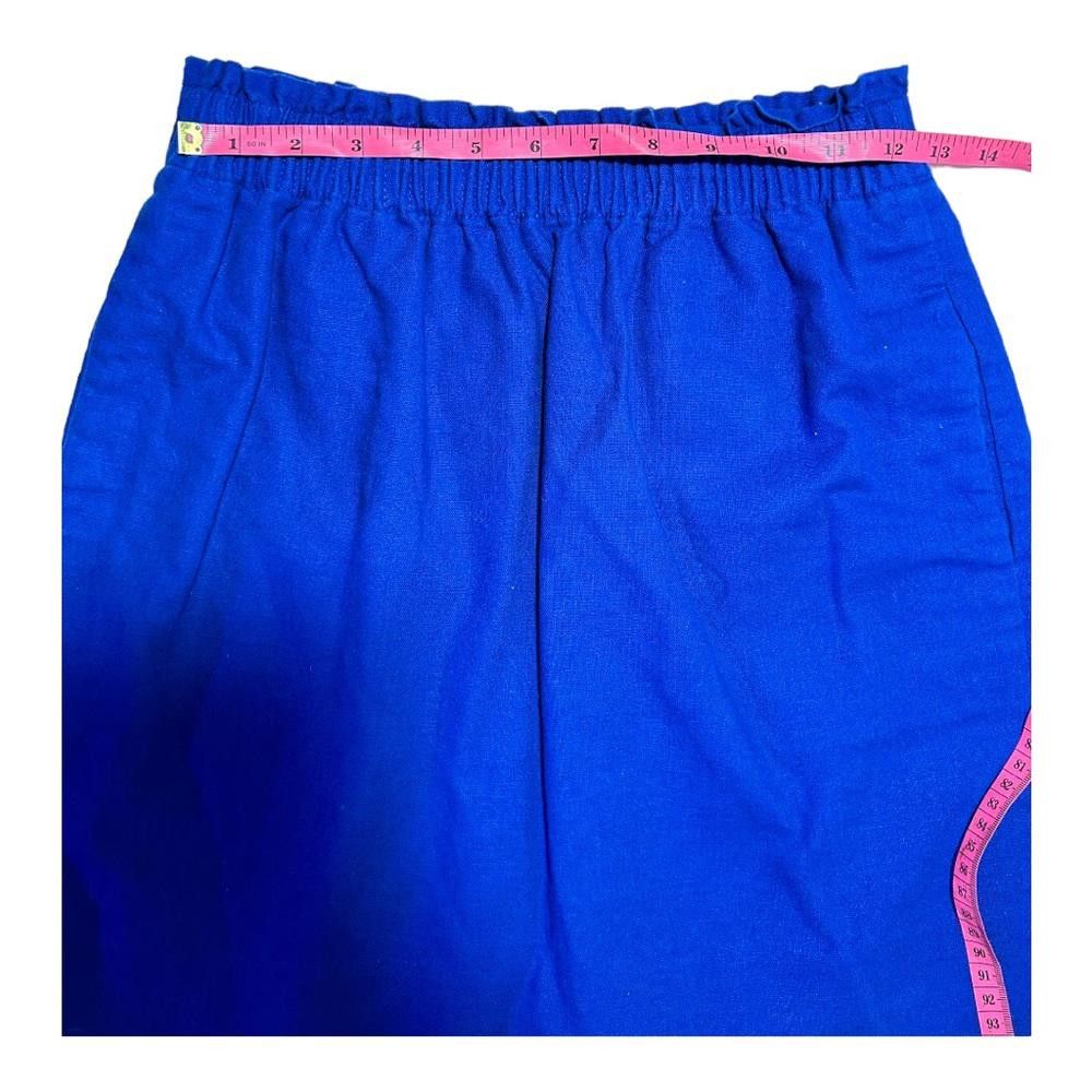 J.Crew J. Crew l Royal Blue Linen Scallop Skirt Size 0 Size 25" / US 0 / IT 36 - 5 Thumbnail