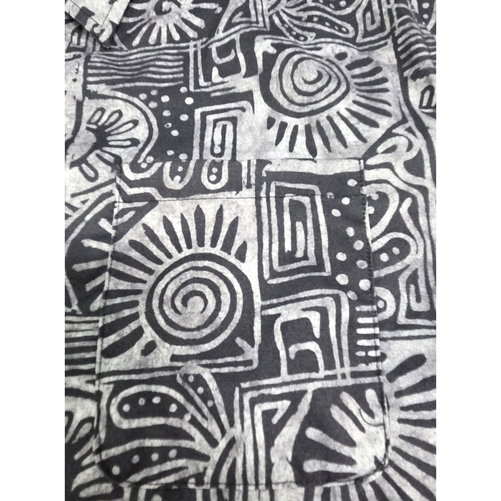 Vintage Coofandy Mens Short Sleeve Button Up Shirt Black/Grey Aztec Print XL Size US XL / EU 56 / 4 - 3 Thumbnail