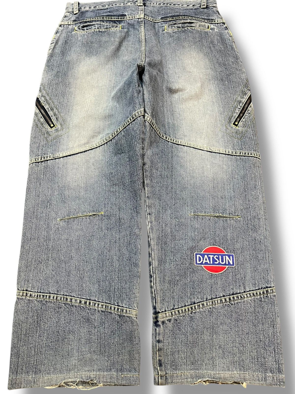 Bassike Vintage Bassayk Baggy Skater Wide Leg Faded Denim Size US 33 - 8 Thumbnail